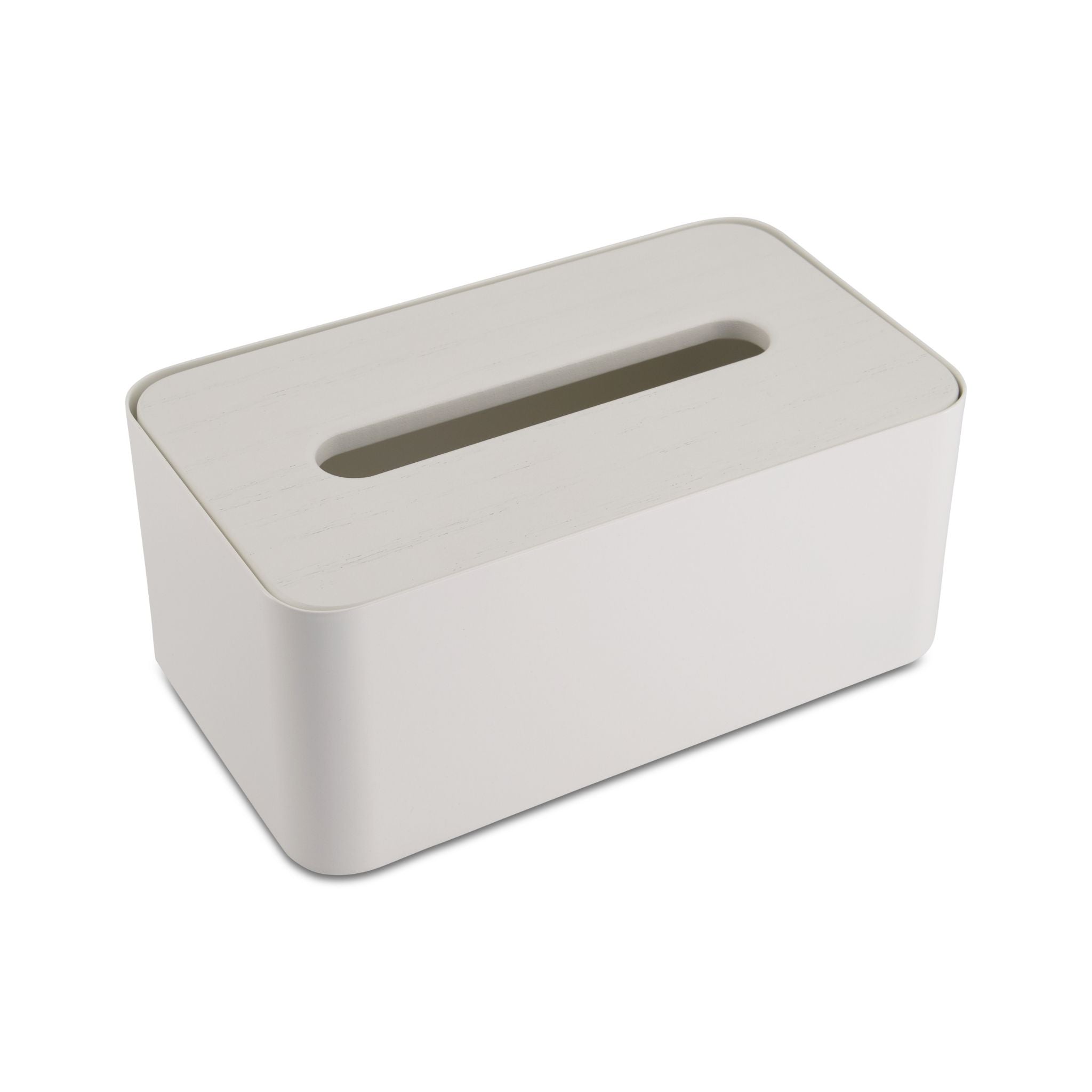 DESIGNSTUFF White Tissue Box Holder - Elegant Home Decor for Living Room, Bedroom & Office