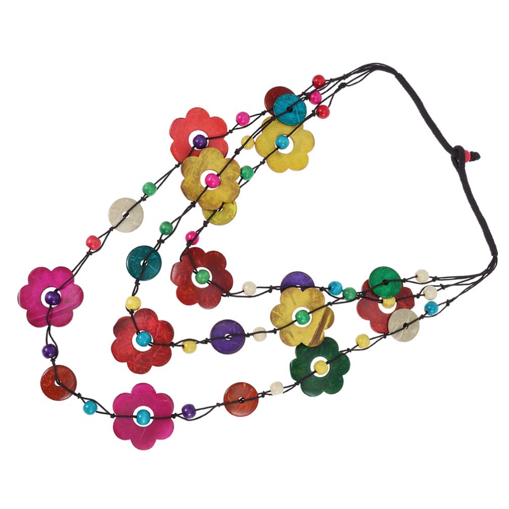 VALICLUD Bohemian Pearl Necklace Set - 2pcs Wood Bead Shell Jewelry for Women | Perfect for Beach & Festival Outfits