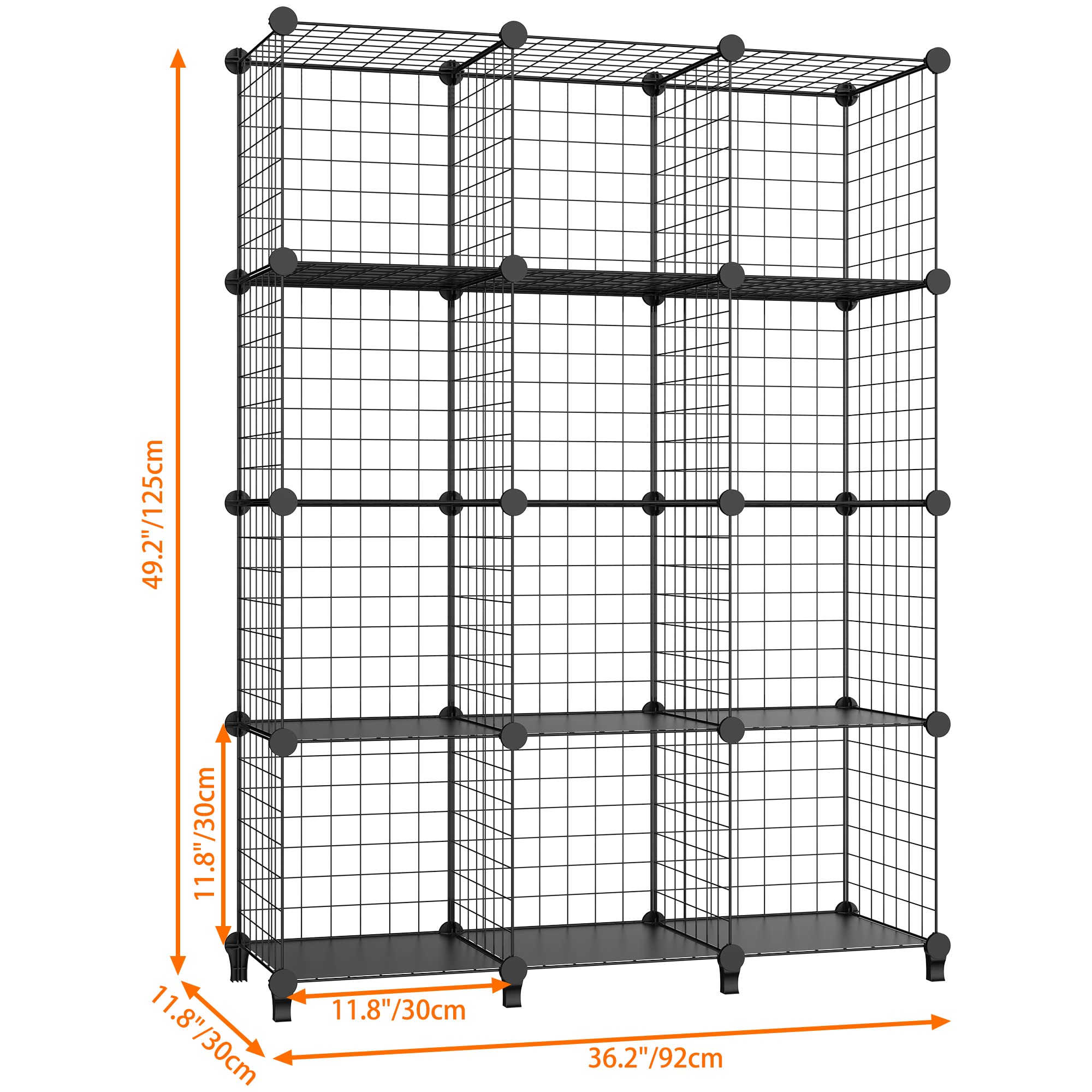 HOMIDEC 12-Pack Closet Organizers and Storage Cubes, DIY Wire Cube Shelves for Garment Racks, Wardrobe, Bedroom & Office Organization - Perfect for Clothes, Shoes, Toys and Home Storage Solutions