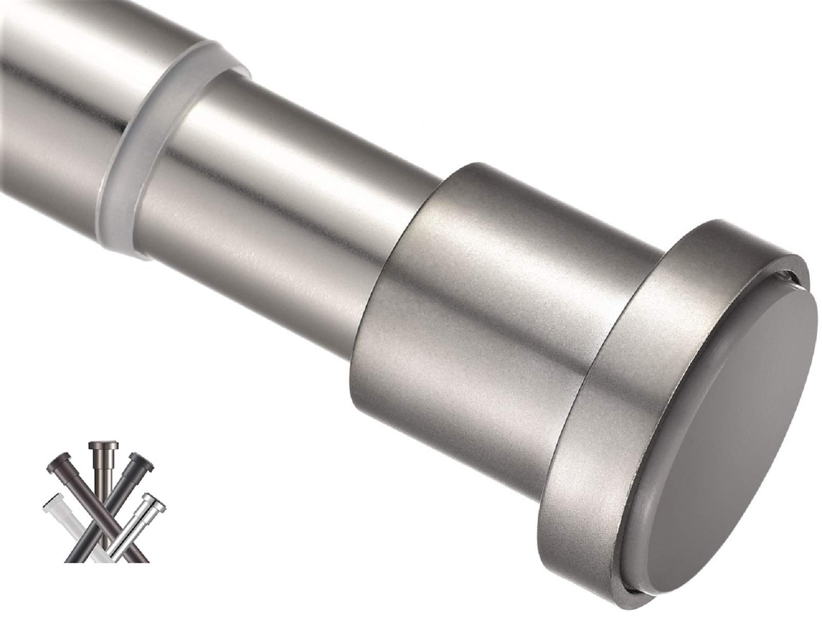 BRIOFOX Adjustable Tension Curtain Rod 43-73 Inches, Matte Nickel Shower Curtain Rod for Windows, Doorways, and Bathroom Décor