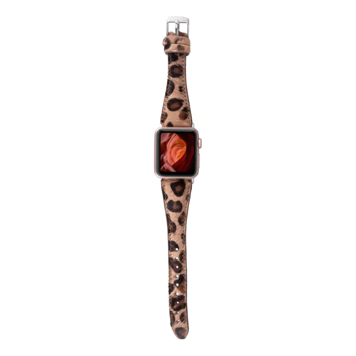 Stylish Faux Leopard Print Leather Apple Watch Band - Slim & Comfortable Design for Workouts, Office & Everyday Wear