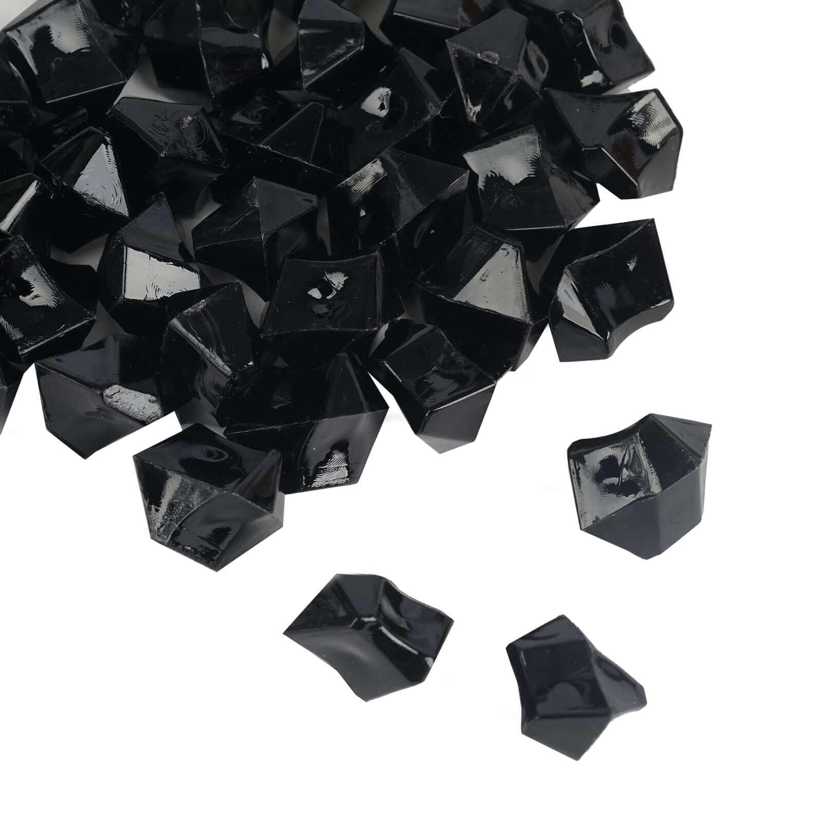 400 Pcs Black Mini Acrylic Ice Crystals - Vase Fillers, Table Scatters for Wedding, Banquet, Party Decorations - Elegant Centerpiece Accents for Tables, Floral Arrangements & Event Styling