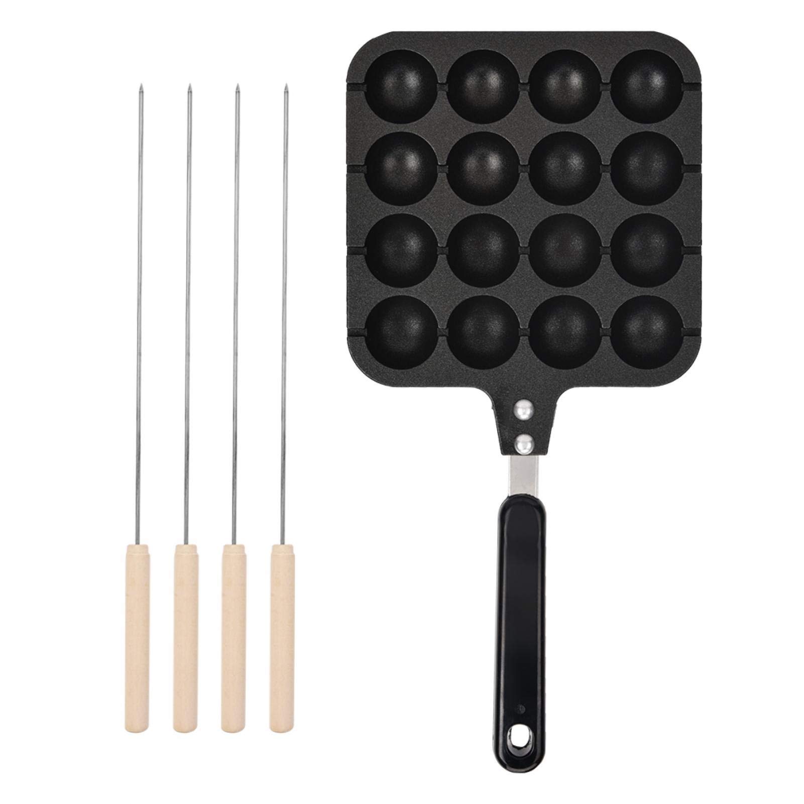**Non-Stick Takoyaki Grill Pan - 12 Ball Japanese Octopus Balls Maker for Gas Stove & Electric Oven | Easy Clean with Baking Needle | Perfect for Home Cooking, Parties & Street Food Snacks**