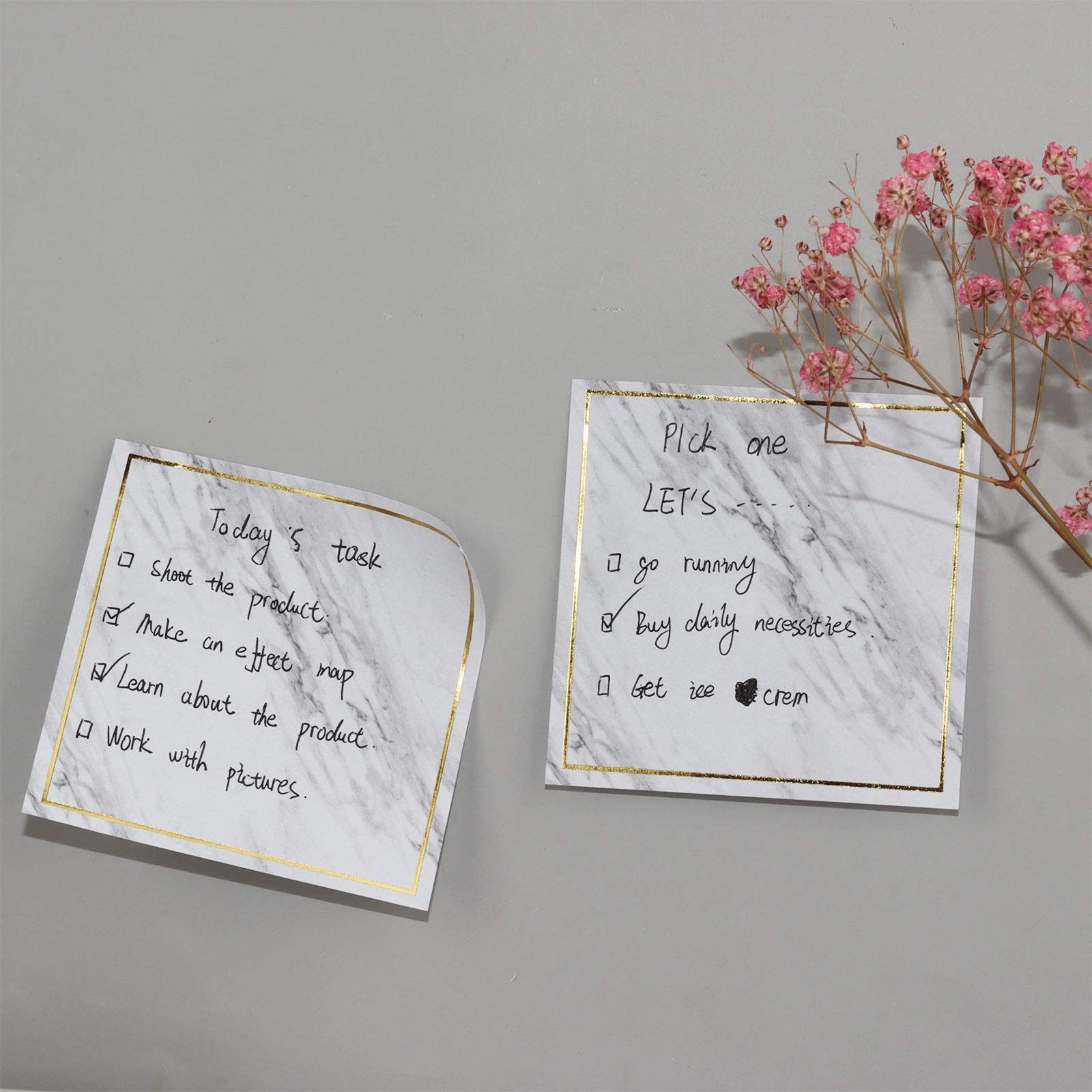 Premium Marble Gold Edge Sticky Notes - 3.4