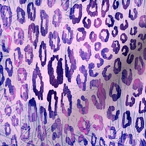Premium Spoonflower Upholstery Velvet Fabric - Animal Skin Leopard Print in Lavender Purple for Home Decor, Apparel & DIY Projects | Fat Quarter for Cushions, Curtains & Fashion Accessories