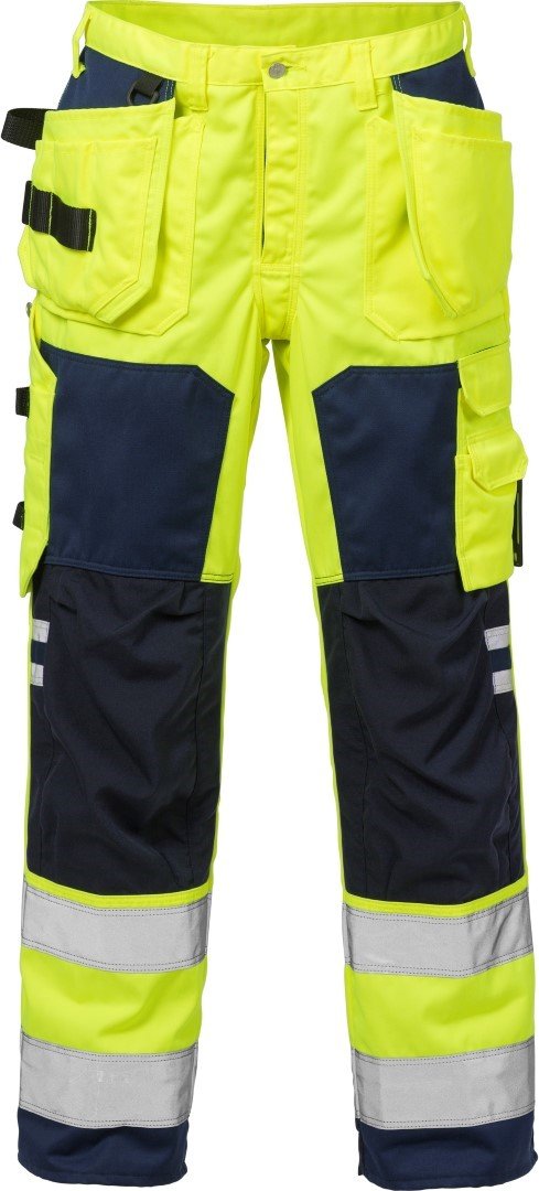 Fristads Kansas 100974 High Visibility Work Pants - Reflective Safety Trousers for Construction, Road Work & Outdoor Labor | ANSI Certified Workwear
