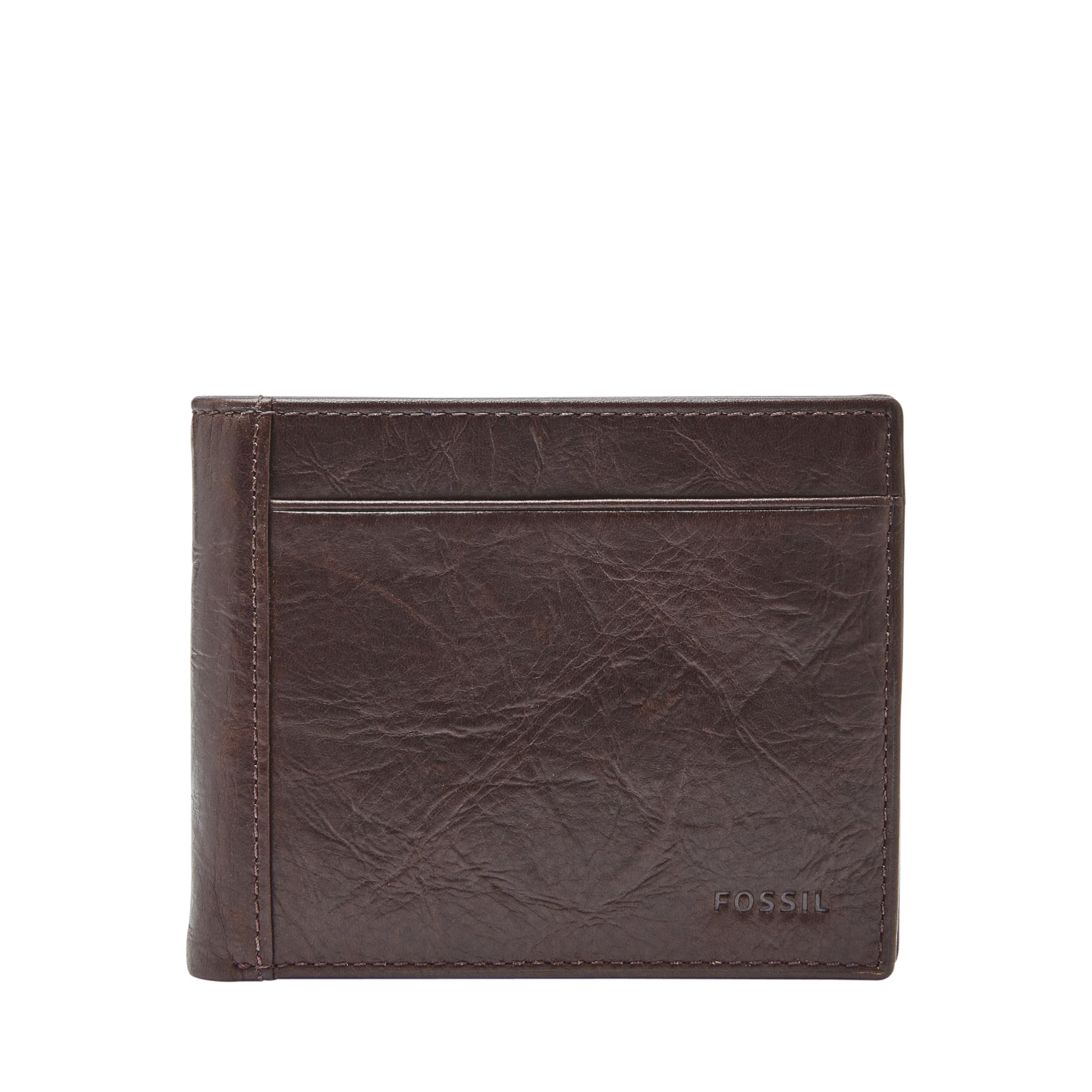 Fossil Men's Bifold Leather Wallet with Coin Pocket - Slim RFID Blocking Billfold for Everyday Carry & Travel Essentials