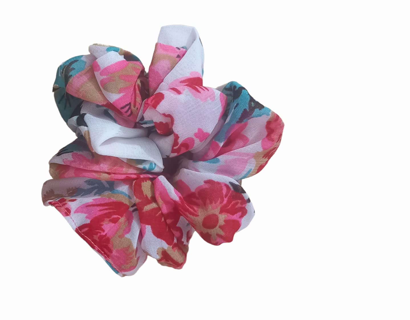 6 Pack Soft Chiffon Hair Bands for Women & Girls - Floral Hair Scrunchies & Ponytail Holders - Perfect for School, Work, Parties & Everyday Use - Gentle Hair Accessories for All-Day Comfort
