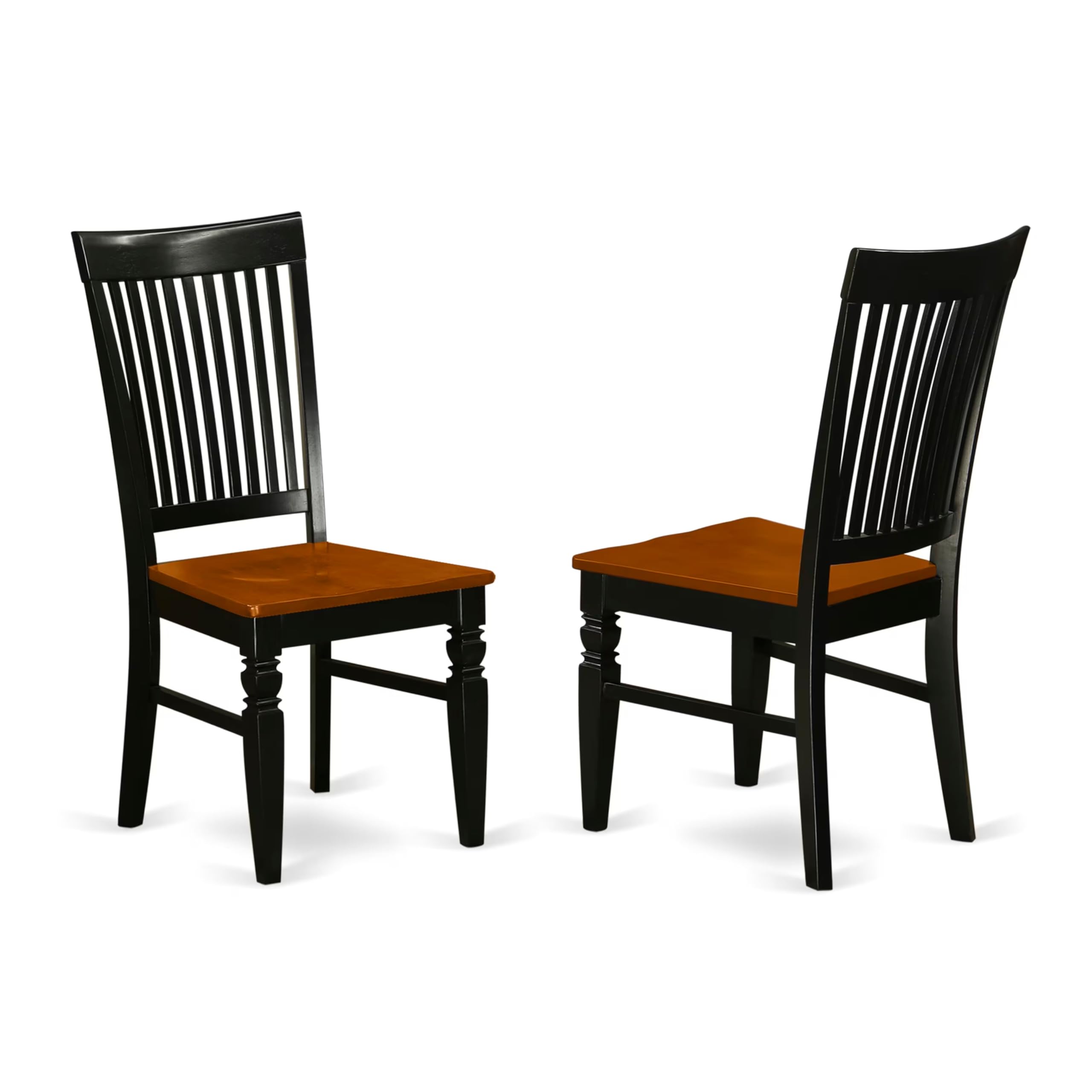 Modern 3-Piece Dining Table Set with Drop Leaf & 2 Chairs - 36x54 Inch Rectangle Wooden Table in Black & Cherry - Perfect for Small Spaces, Apartments & Breakfast Nooks - East West Furniture MZWE3-BCH-W