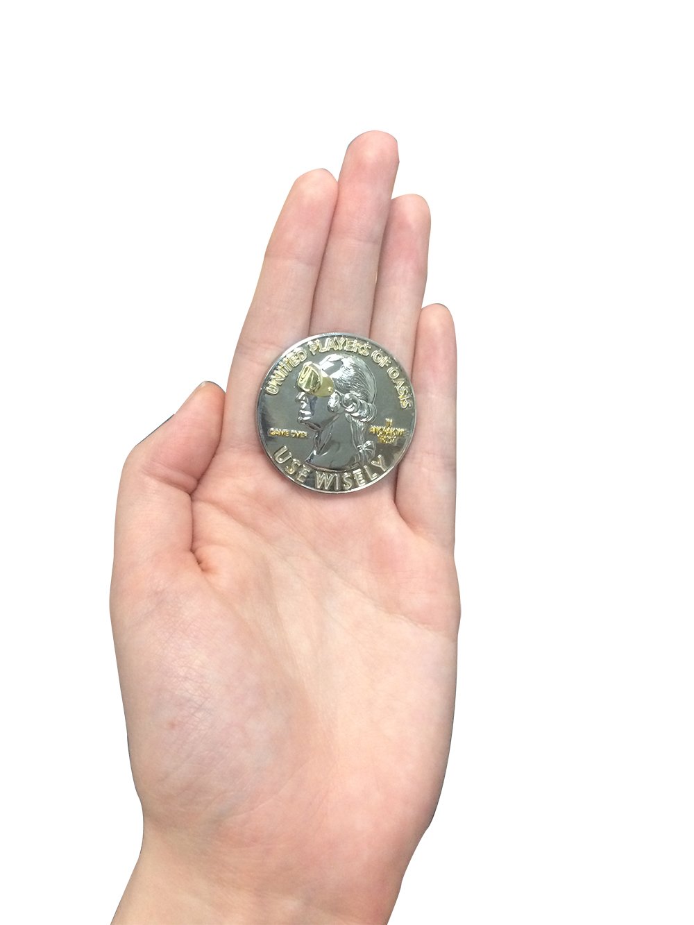 Shark Hat Extra Life Video Game VR Movie Collectible Challenge Coin - Double Sided with Velvet Pouch - Perfect for Gaming Enthusiasts & VR Movie Fans