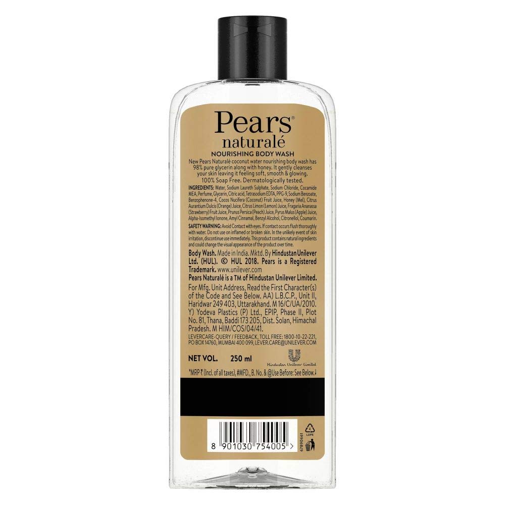 Pears Oil Clear & Glow Shower Gel 250ml + Naturale Nourishing Coconut Water Body Wash 250ml - Refreshing Daily Cleansing for Soft, Hydrated Skin