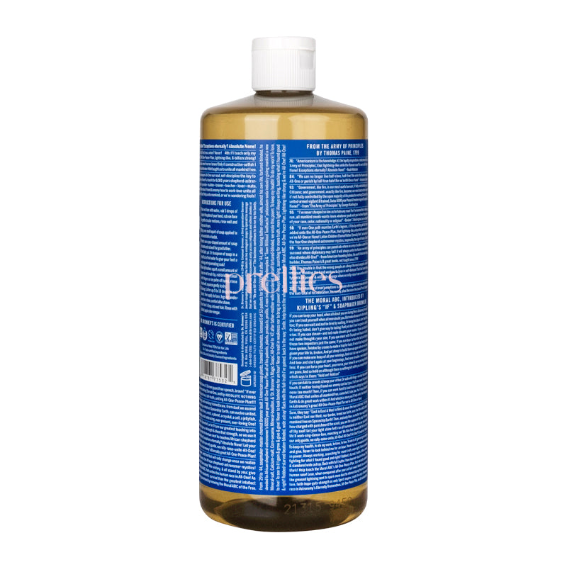 Dr. Bronner's Organic Peppermint Pure-Castile Liquid Soap - 18-in-1 Uses, 32oz (946ml) - All-Natural Body Wash, Shampoo, Face Cleanser & Household Cleaner - Perfect for Travel, Camping & Eco-Friendly Home Use