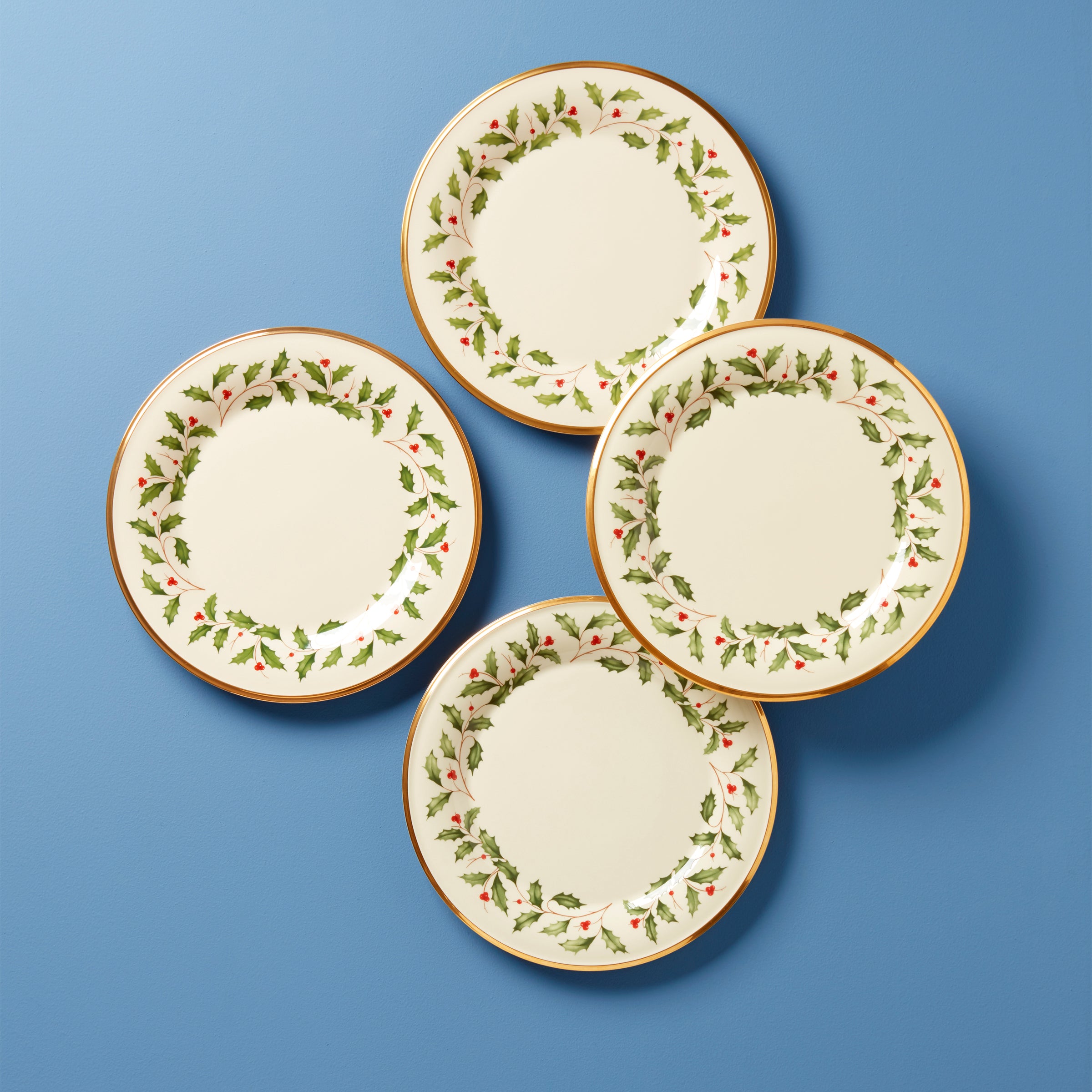 Premium Holiday Dinner Plates Set of 4 - Elegant Ceramic Dinnerware for Christmas, Thanksgiving & Special Occasions - Perfect for Festive Dining, Family Gatherings & Party Decor