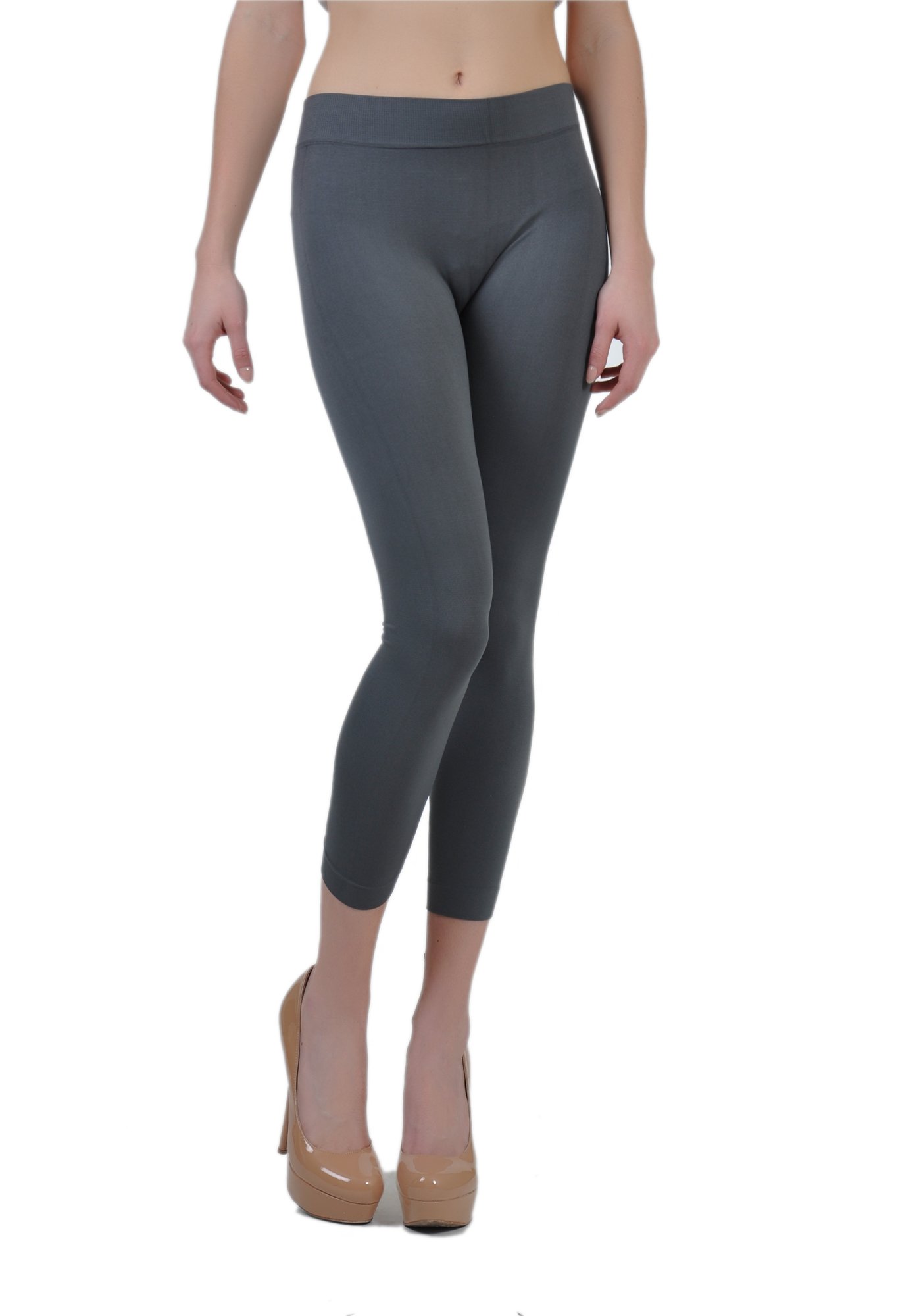 Emma's Mode Junior Capri Length Seamless Plus Size Leggings - Perfect for Yoga, Running & Casual Wear