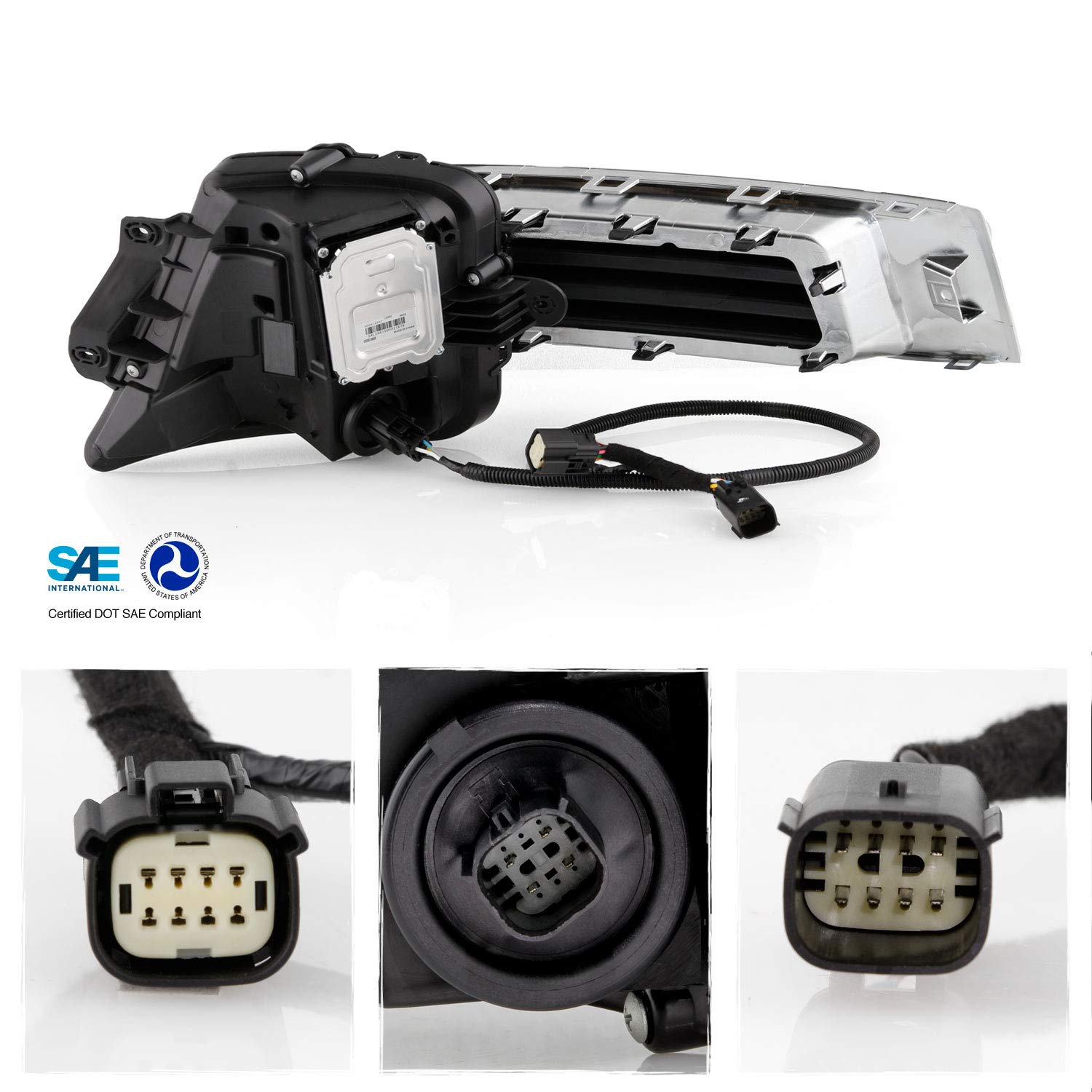 AKKON Switchback Bumper Signal Chrome Fog Lights for 2018-2019 Cadillac XTS (Non-DRL Model) - Left & Right Pair Replacement - Perfect for Night Driving & Enhanced Vehicle Visibility