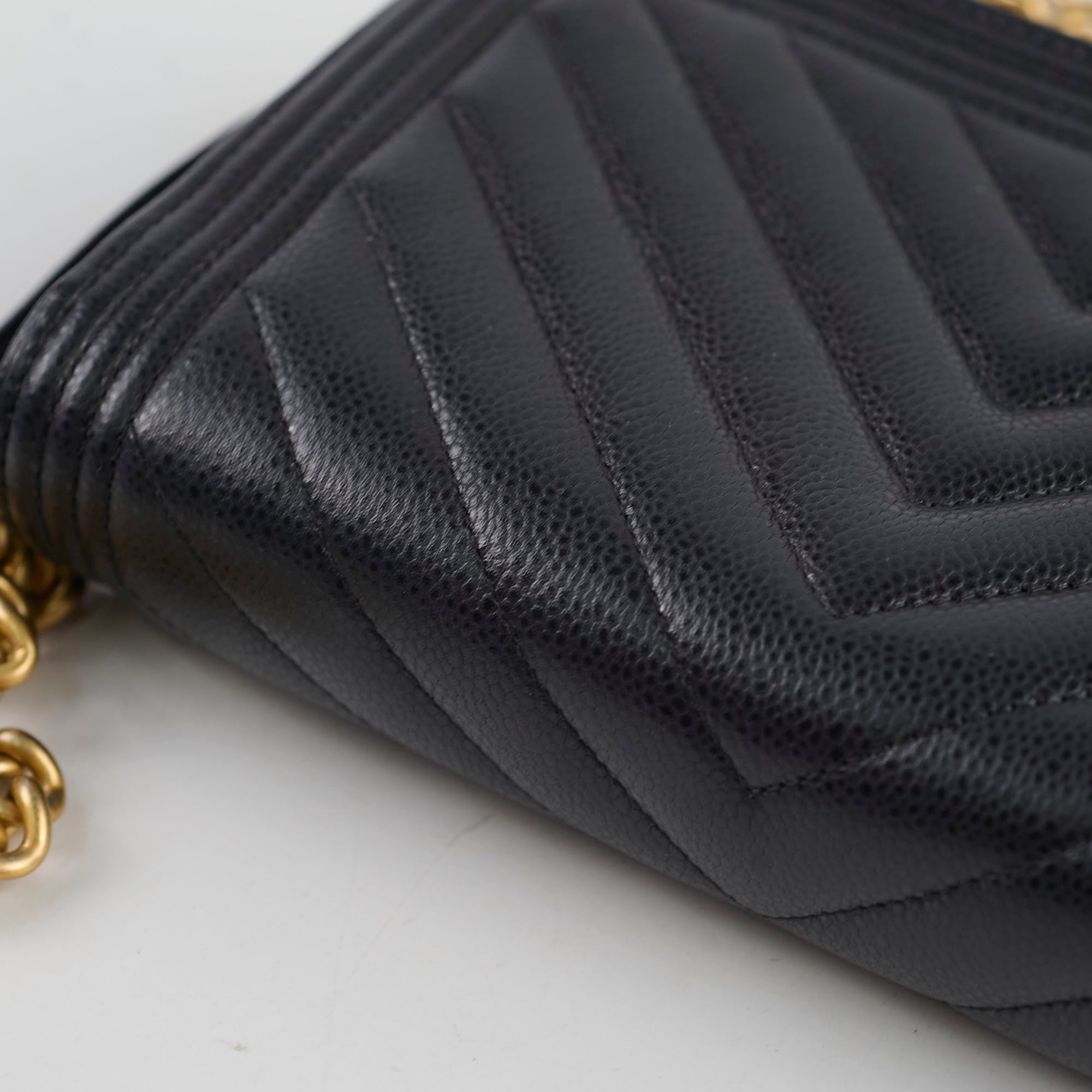 Chanel Boy Black Leather Wallet on Chain with Microchip - Luxury Crossbody Bag for Women, Perfect for Evening Events & Daily Use