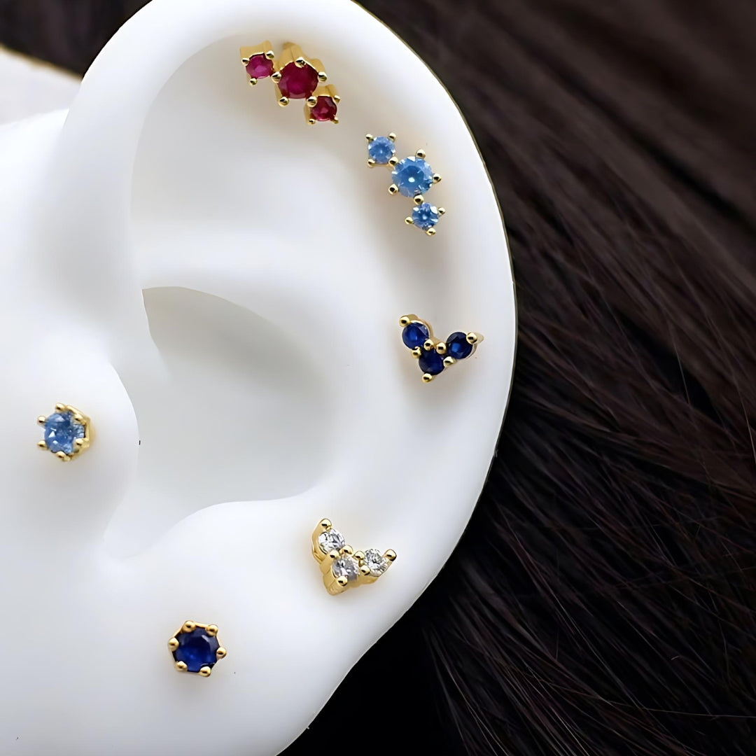 20G CZ Geometric Tragus Stud Earrings for Upper Lobe Piercing - Hypoallergenic Stainless Steel Body Jewelry for Women | Perfect for Daily Wear, Parties & Special Occasions (HSPJ299)