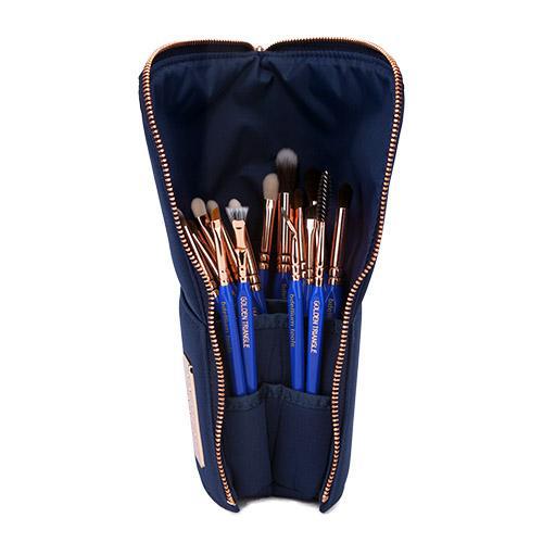 Bdellium Tools Golden Triangle 15-Piece Eyeshadow Brush Set - Professional Makeup Brushes for Blending, Shading & Detailing - Perfect for Makeup Artists & Beauty Enthusiasts