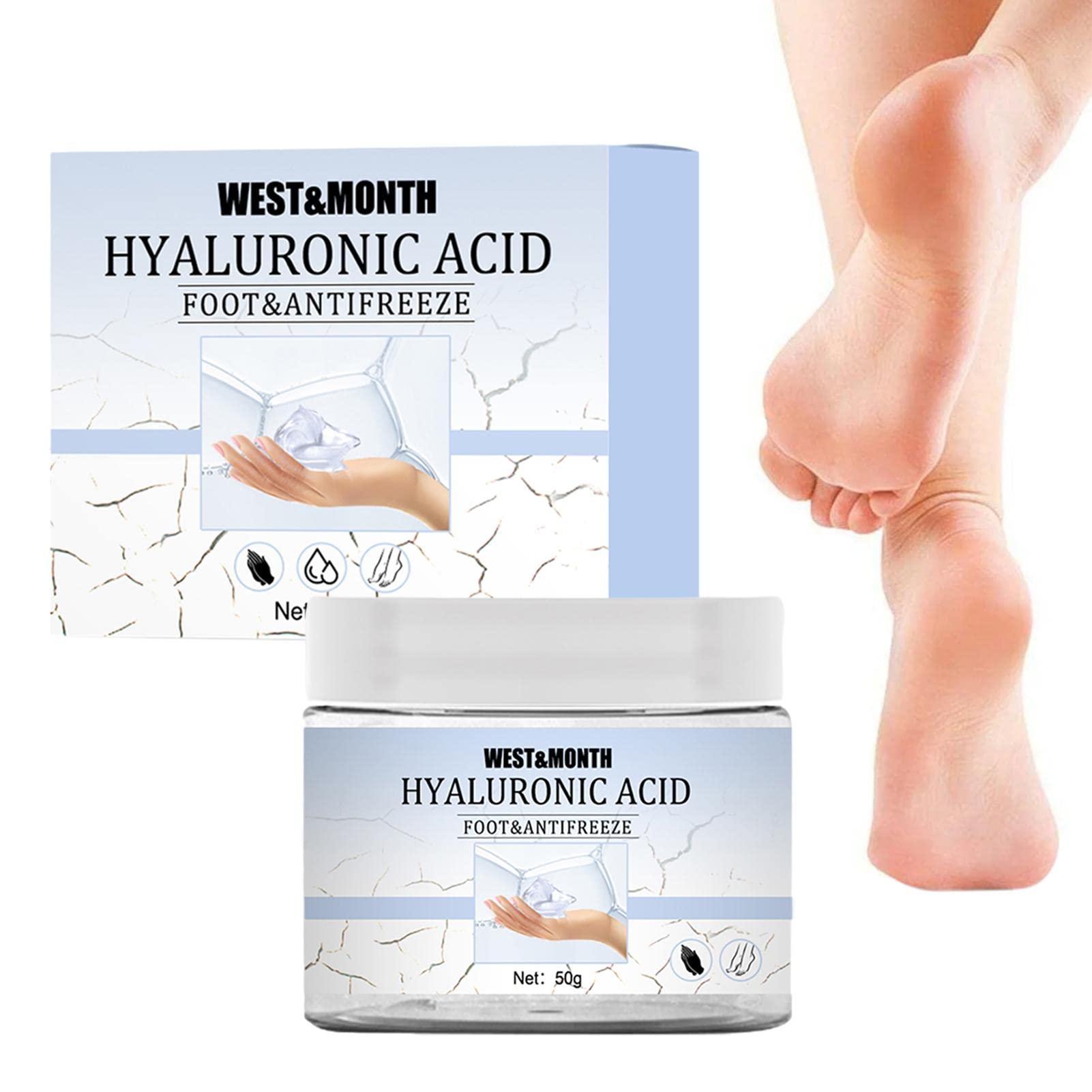 Richolyn Hyaluronic Acid Foot Cream for Cracked Heels & Dry Skin - Intense Moisturizing Treatment for Hands, Elbows & Lips | Repair Rough Skin, Prevent Cracking | Perfect for Winter Care & Daily Foot Routine