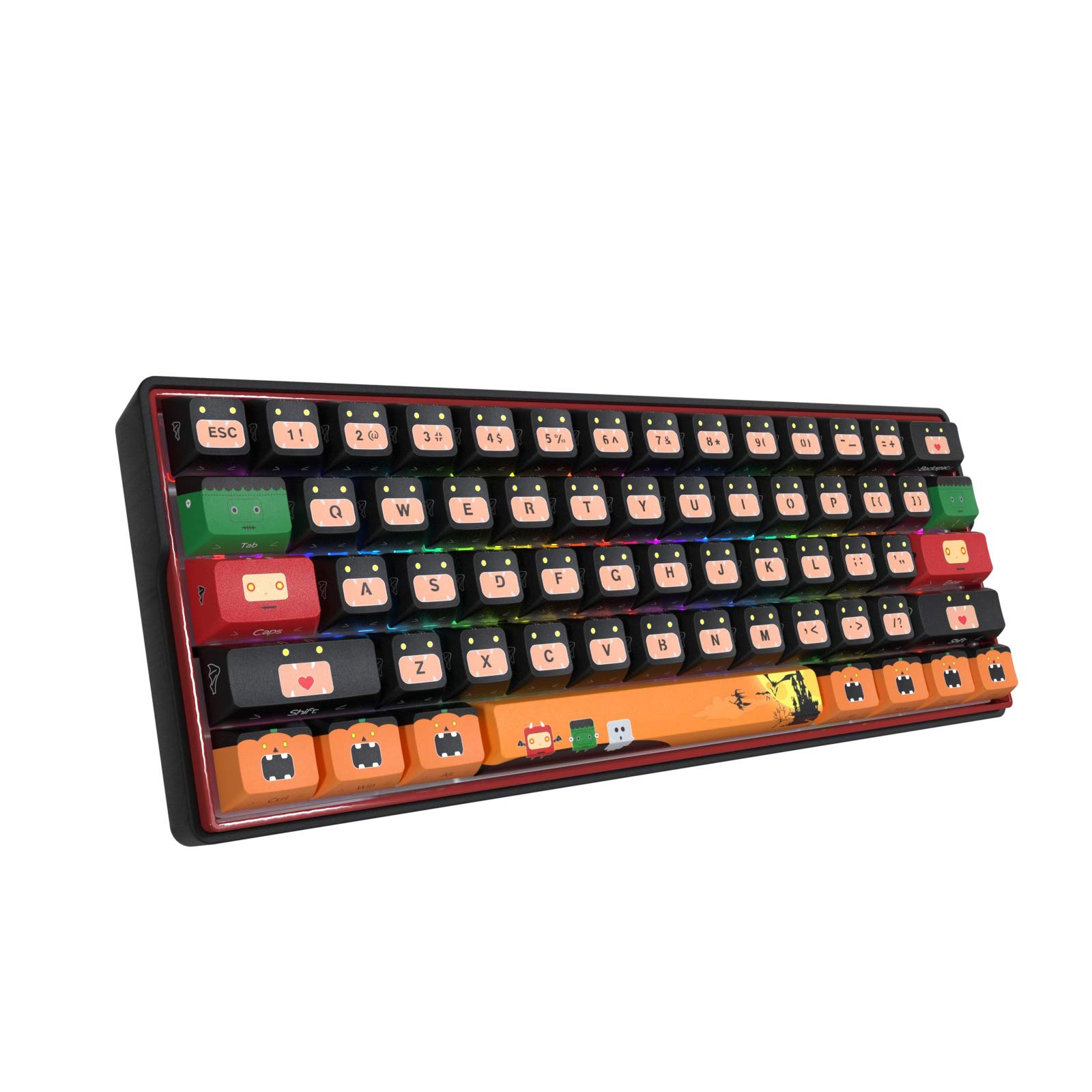 KEMOVE Ghost Theme 60% Wireless Mechanical Gaming Keyboard - Bluetooth 5.1, Hot-Swappable RGB Backlit, PBT Keycaps, Fully Programmable (Gateron Brown Switch) for PC/Mac Gaming & Office Work