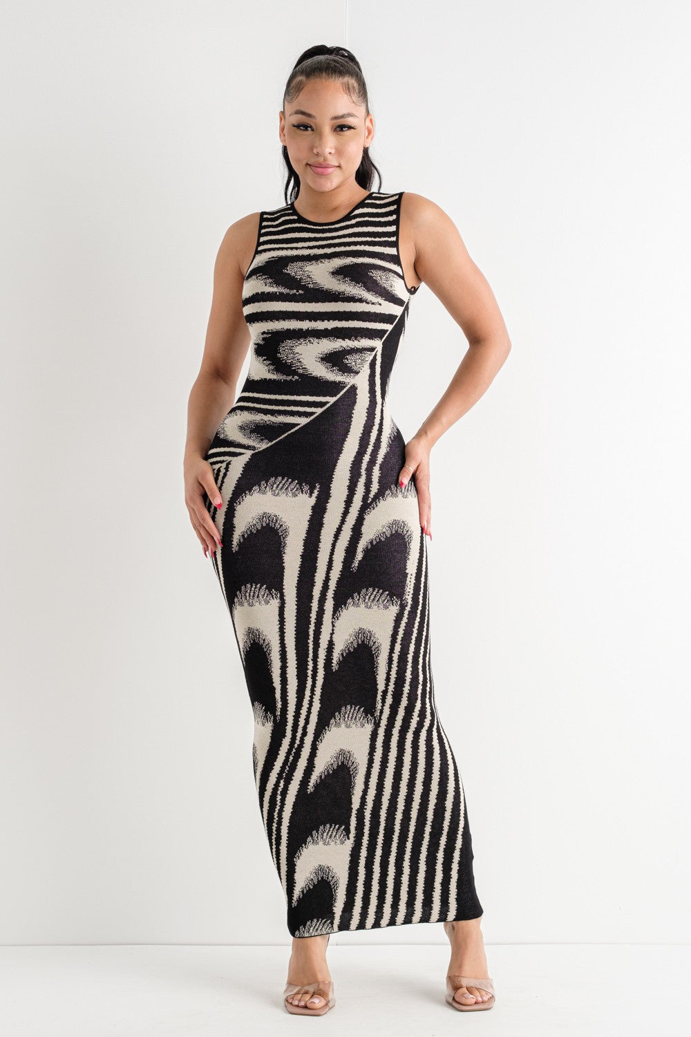 Sophia Abstract Print Maxi Dress for Women - Elegant Long Flowy Summer Dress for Beach, Vacation & Special Occasions