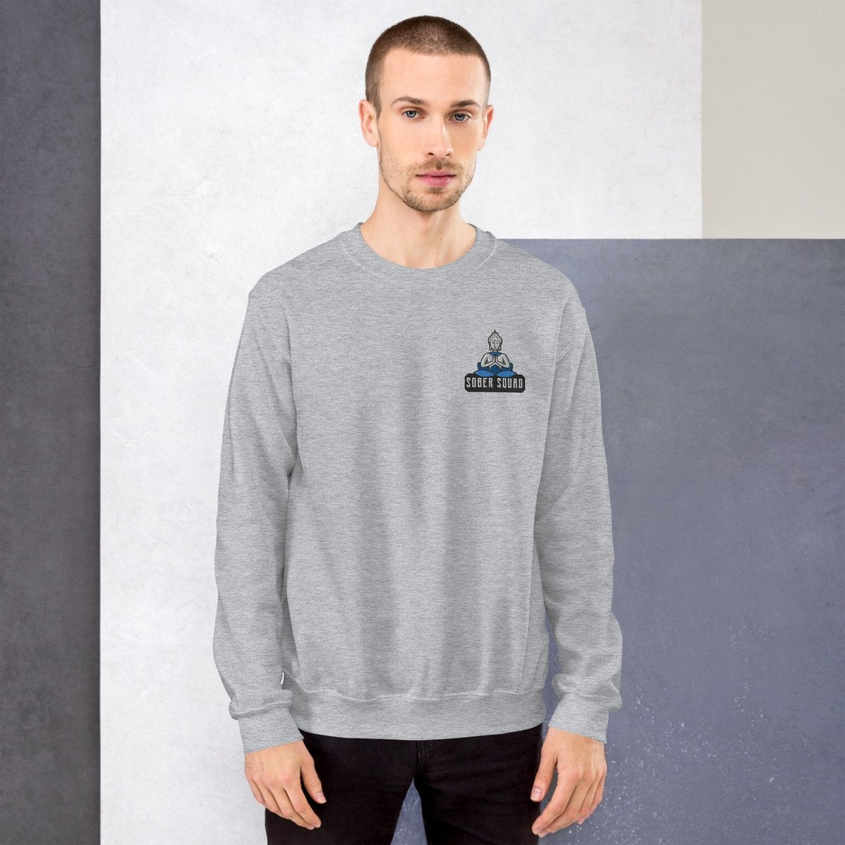 Sober Squad Embroidered Unisex Sweatshirt - Comfortable Pullover Hoodie for Men & Women - Perfect for Recovery Support, Sober Living & Casual Wear