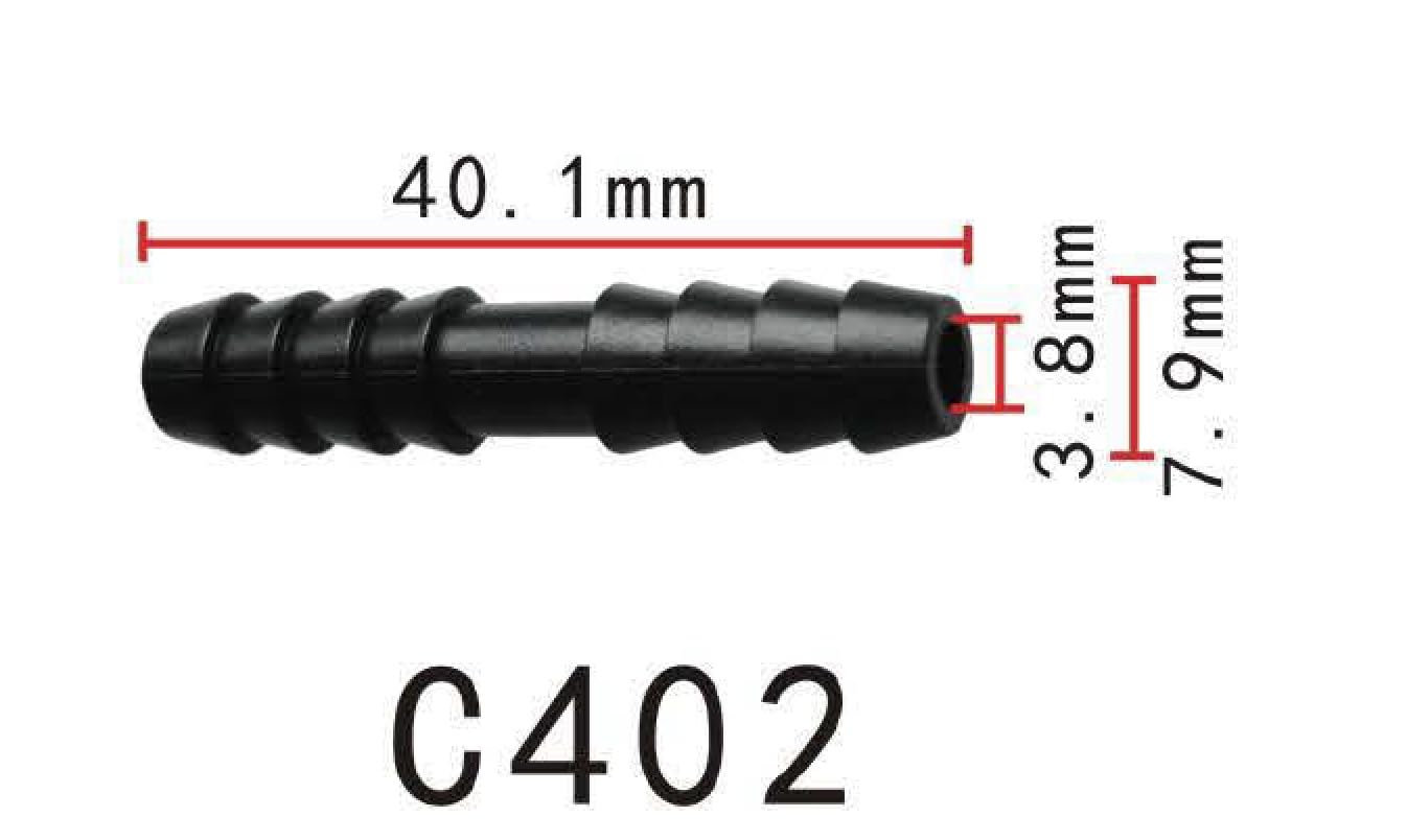 Autobahn88 6mm Nylon Vacuum Hose Connector - Straight Fitting, 0.24