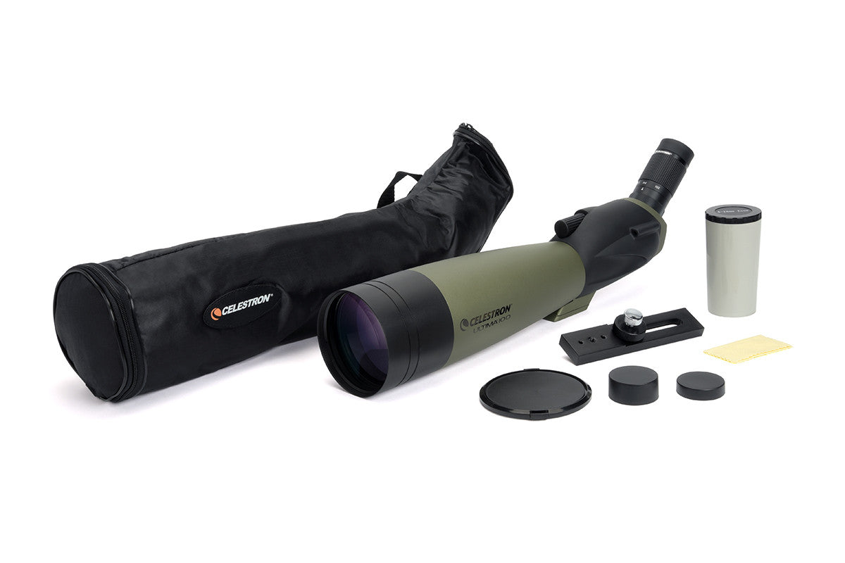 Celestron Ultima 22 66X100mm Angled Zoom Spotting Scope - High Power Bird Watching & Hunting Telescope for Long Range Viewing | Perfect for Wildlife Observation, Target Shooting & Outdoor Adventures