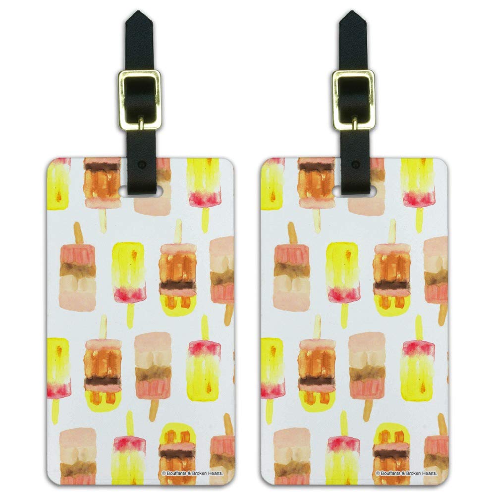 Stylish Ice Pops Luggage ID Tags - 2-Pack Waterproof Suitcase Tags for Travel Bags, Carry-Ons & Backpacks - Perfect for Airports, Cruises & Vacation Identification