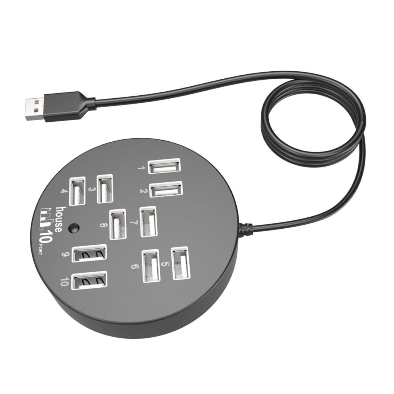 FELTECHELECTR 4-Port USB 3.0 Hub Splitter - High-Speed USB A Extender with Additional Ports for Laptop, PC, MacBook - Compact Round Plastic USB Connector for Home Office, Gaming & Travel Accessories