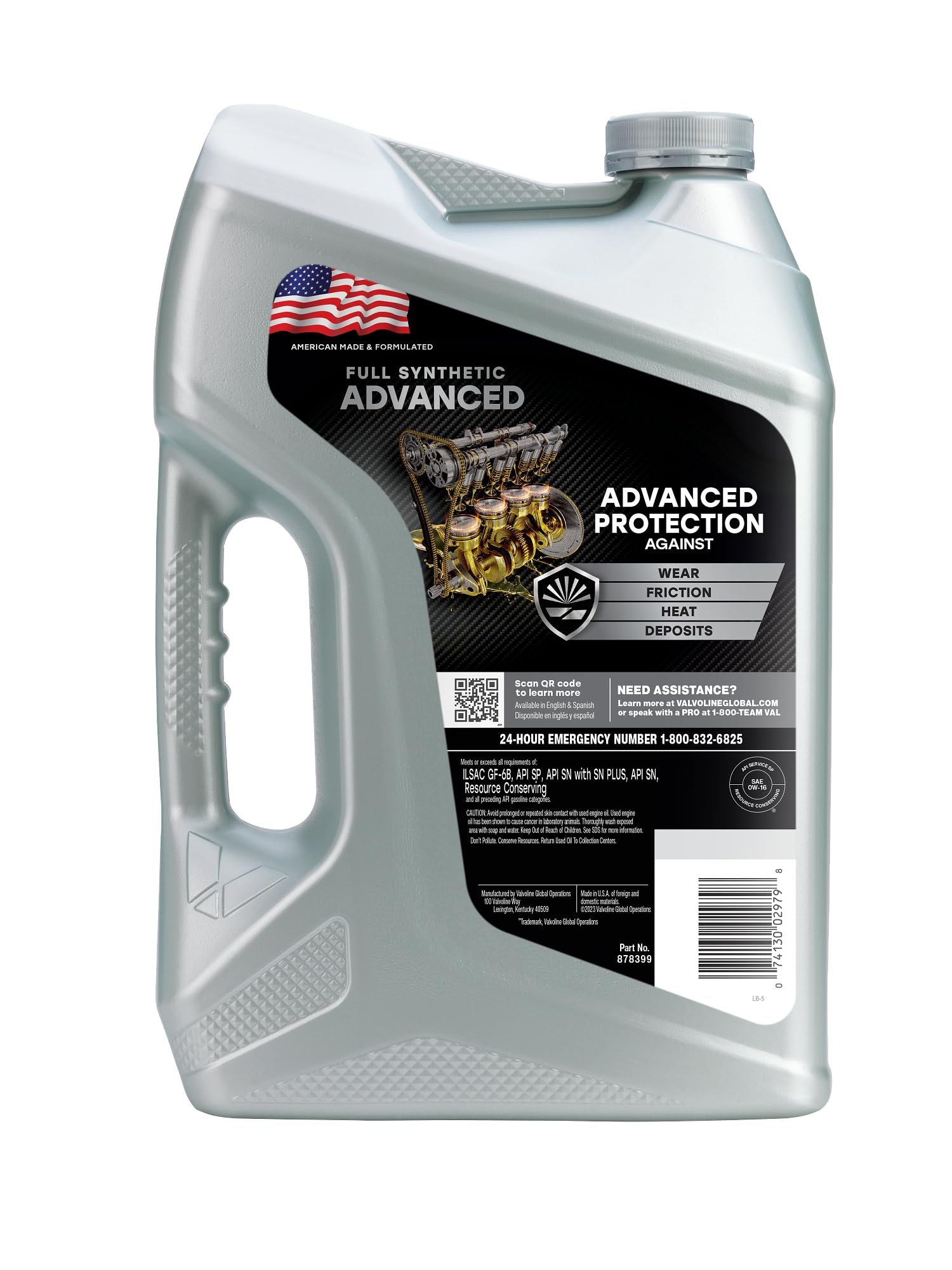 Valvoline Advanced Full Synthetic SAE 0W-16 Motor Oil 5 QT (Case of 3) - High Performance Engine Protection for Cars, Trucks & SUVs - Ideal for Extreme Temperatures & Long Drain Intervals
