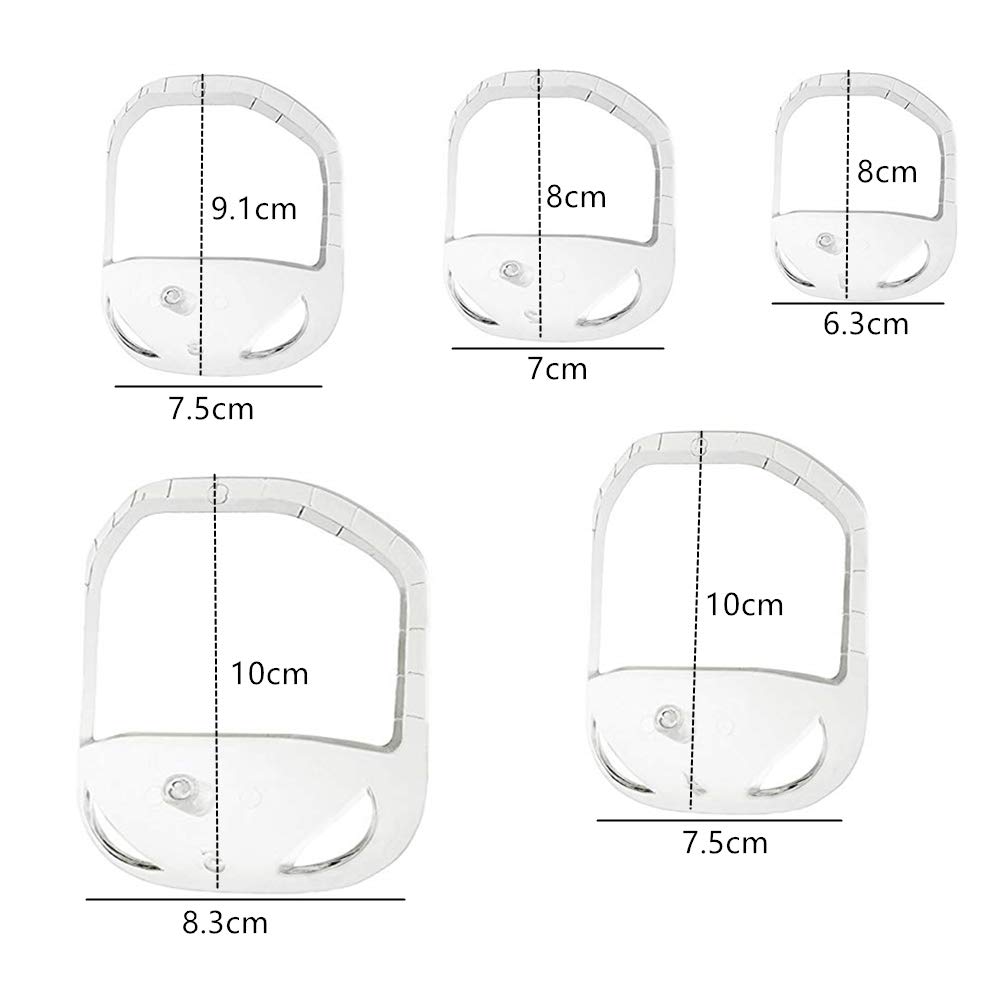 5 Sizes Beard Shaping Tool Set for Men - Transparent Goatee Shaver Template & Styling Guide for Precise Trimming & Shaping - Perfect for Home Grooming, Barbershops & Travel (Fashion Accessories)