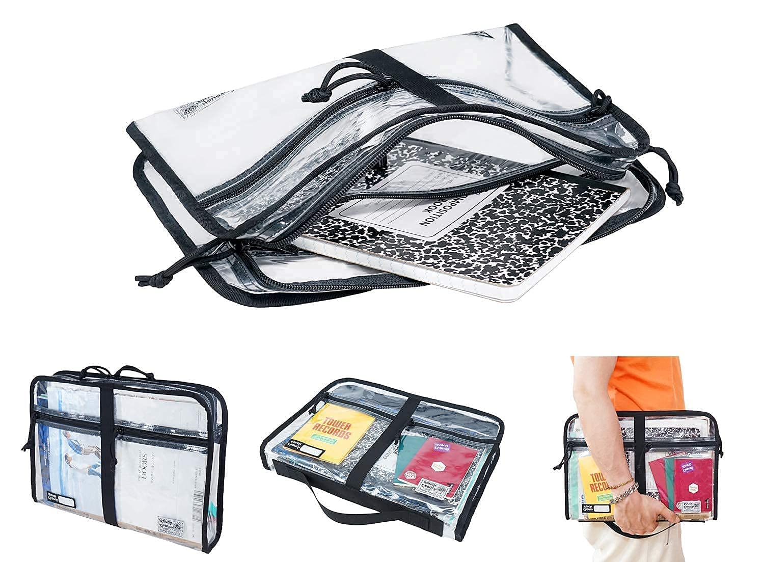 Clear Plastic Document Bags - Heavy Duty File Folders Organizer Set for Office, School & Home Organization | Waterproof & Durable Storage Solution