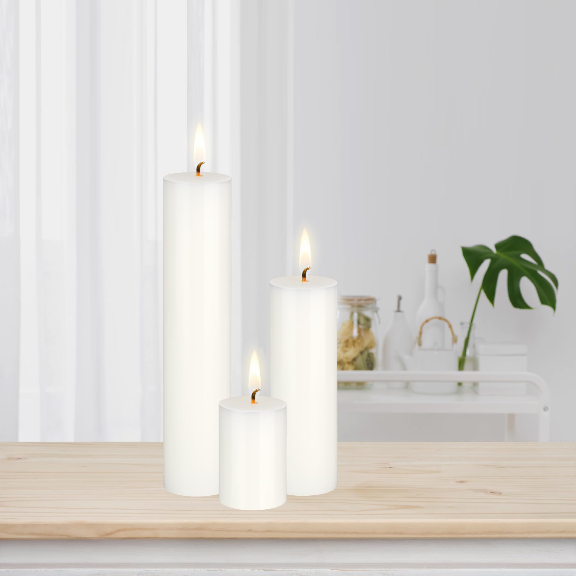 Premium Unscented White Pillar Candle - 2