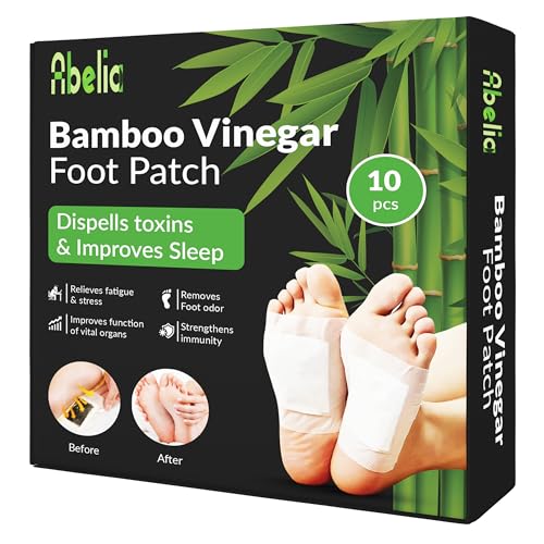 Premium Detox Foot Patches for Cleansing & Toxin Removal - Natural Pain & Stress Relief, Improves Sleep - Men & Women (10 Patches/Box) | Use Before Bed for Deep Detox & Relaxation
