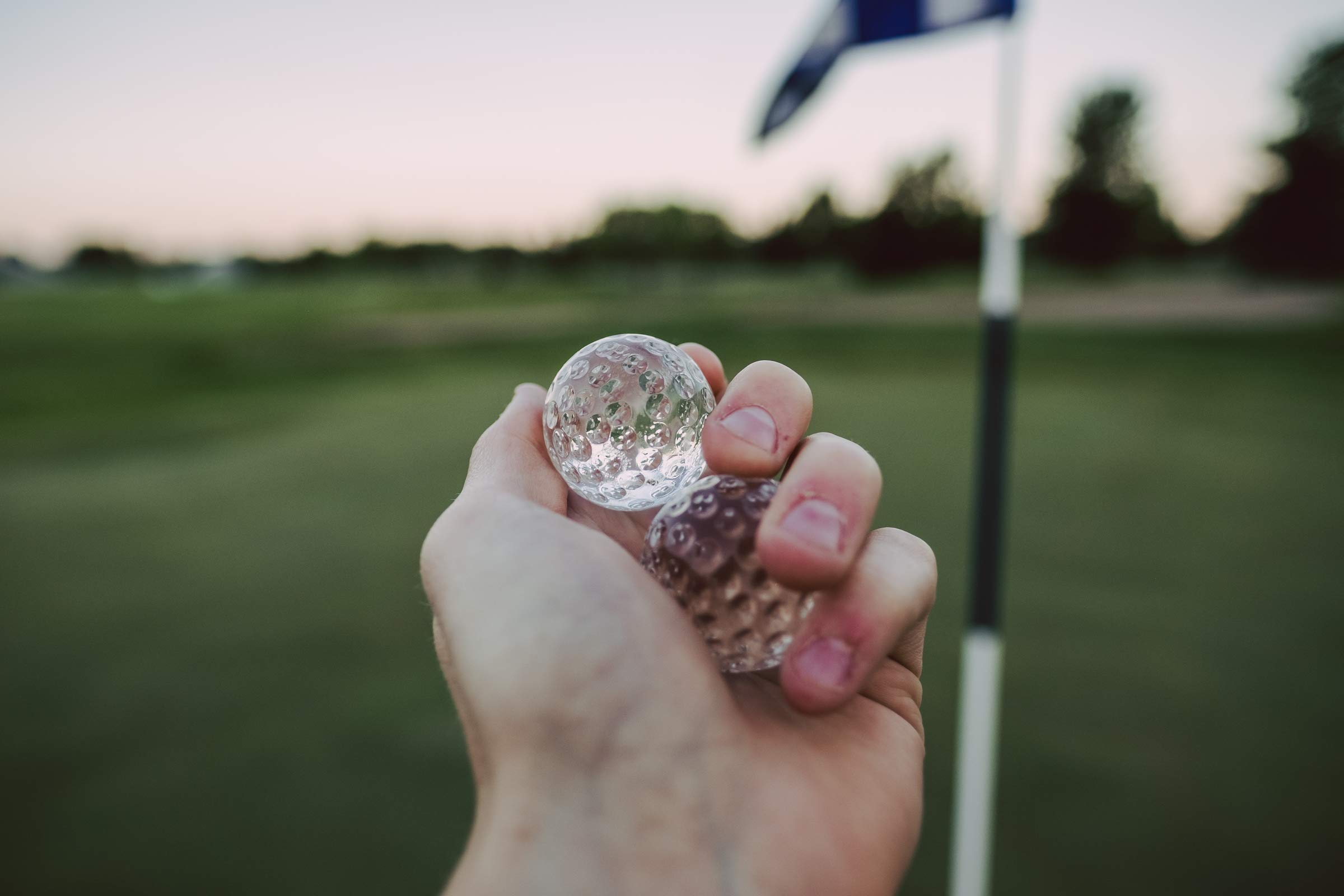 Premium Golf Ball Whiskey Chillers Set with Pouch - Reusable Glass Whiskey Stones for Chilling Bourbon, Scotch & Vodka - Perfect Golf Gift for Men & Whiskey Lovers - Ideal for Home Bars, Parties & Outdoor Gatherings