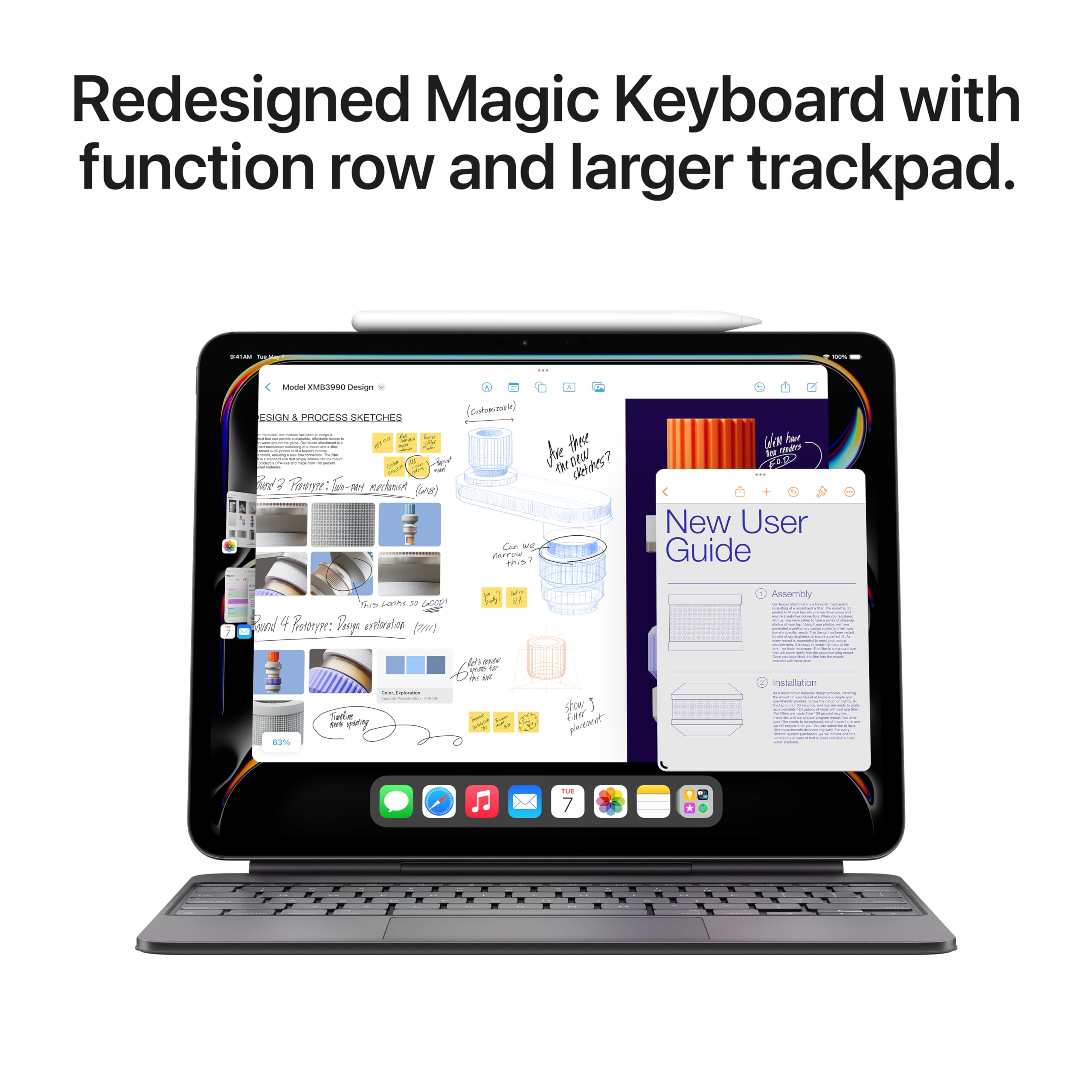 Apple iPad Magic Keyboard Case for iPad Pro 13-inch (M4) - Slim Protective Cover with Built-in Trackpad & Function Keys | Ultra-Responsive Typing Experience | US English Layout in White | Perfect for Work, Study & Creative Projects
