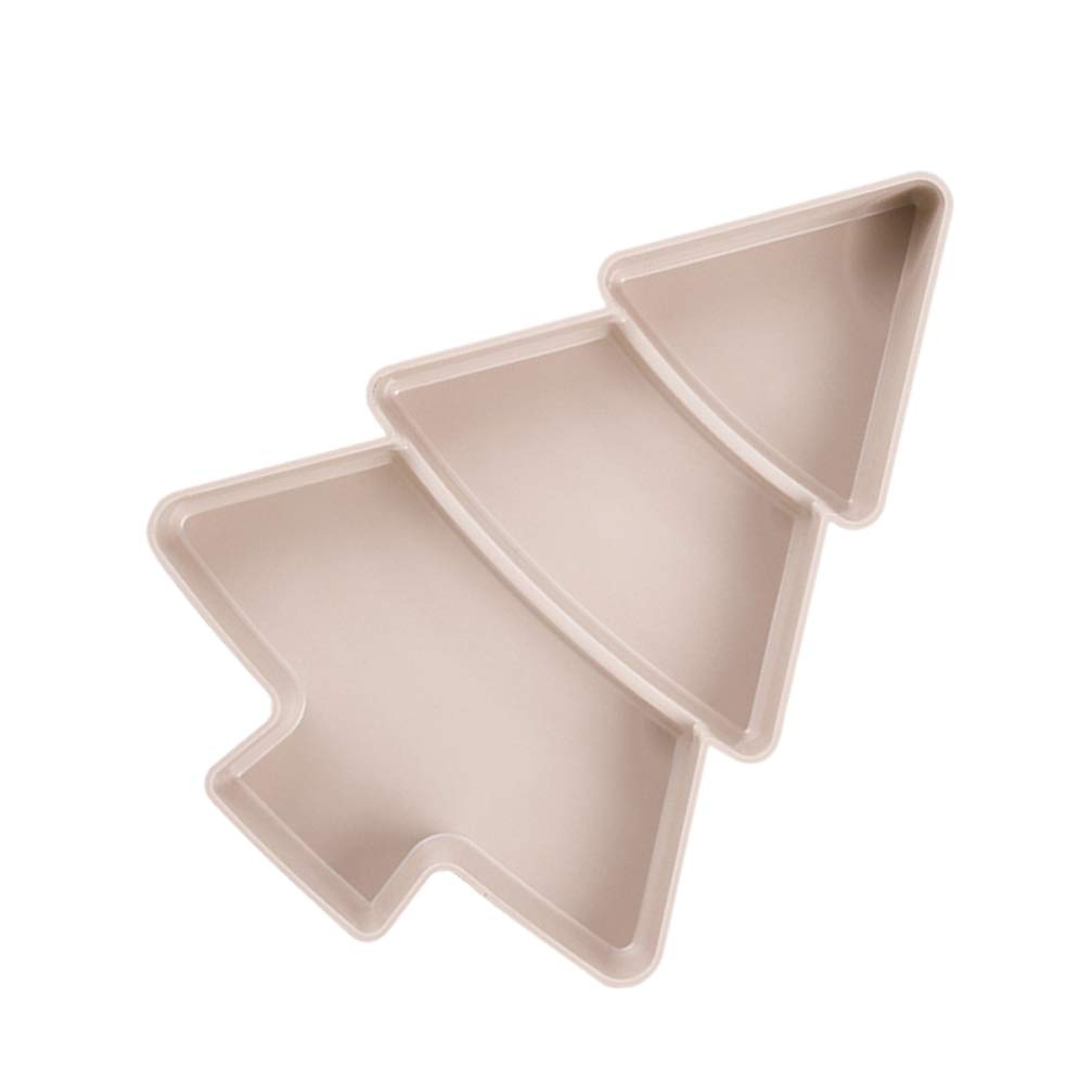 Christmas Tree Serving Platter - Pink Plastic Appetizer Tray for Snacks & Candy - Holiday Party Dinnerware for Festive Gatherings