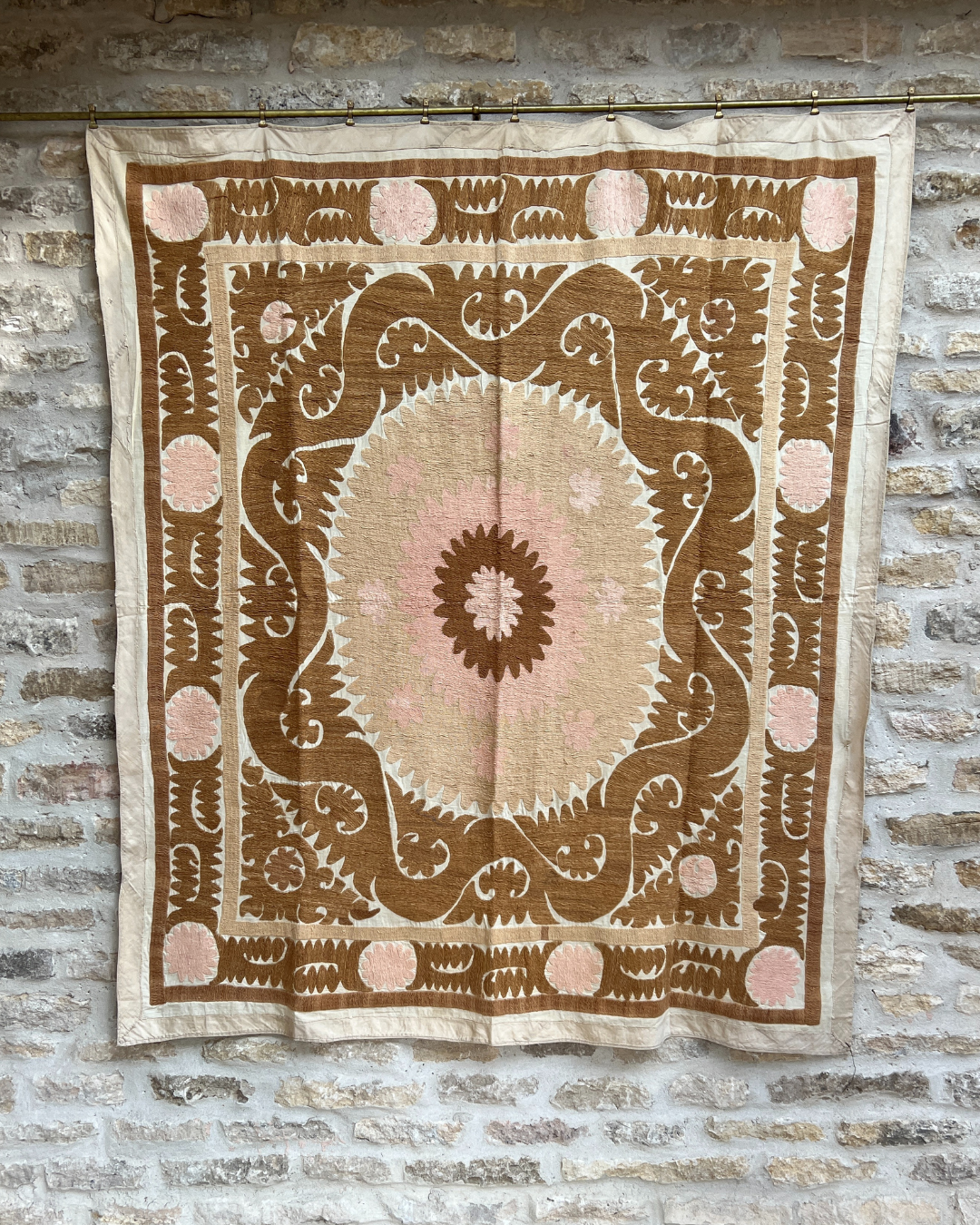 Medium Suzani 057 - Handmade Cotton Suzani Throw Pillow Cover - Perfect for Boho Home Decor, Sofa & Bedroom Accent