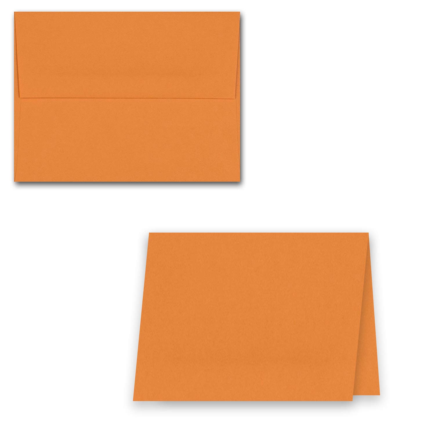Premium Small Folded Note Cards with Matching Envelopes - 250 Pack (Orange Fizz) - Blank DIY Greeting Cards for Thank You Notes, Invitations, Wedding Favors & Business Correspondence - Bulk Stationery Supplies for Home & Office Use