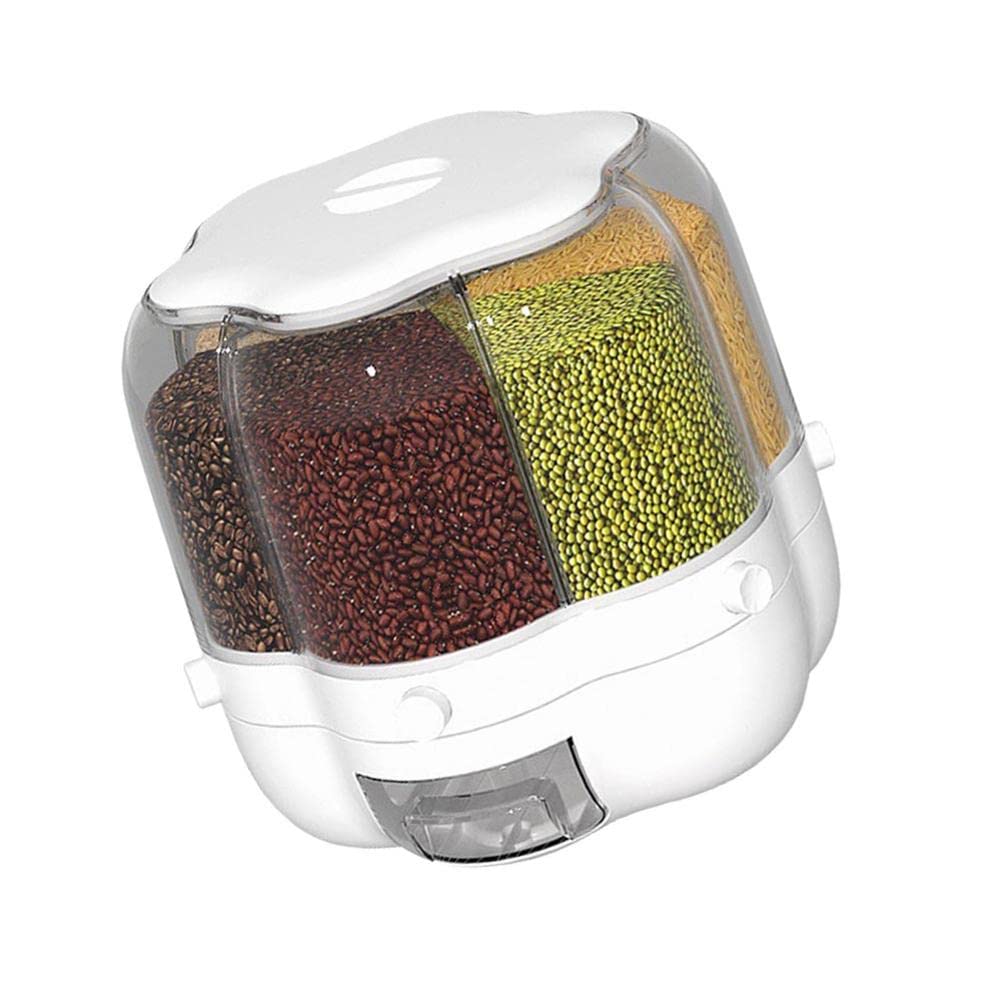 JINYISI Airtight Rice Storage Container with Rotating Lid - Large Capacity Pantry Organizer for Grains, Cereal, Candy - BPA-Free Transparent Food Dispenser - Perfect for Kitchen, Pantry & Bulk Food Storage