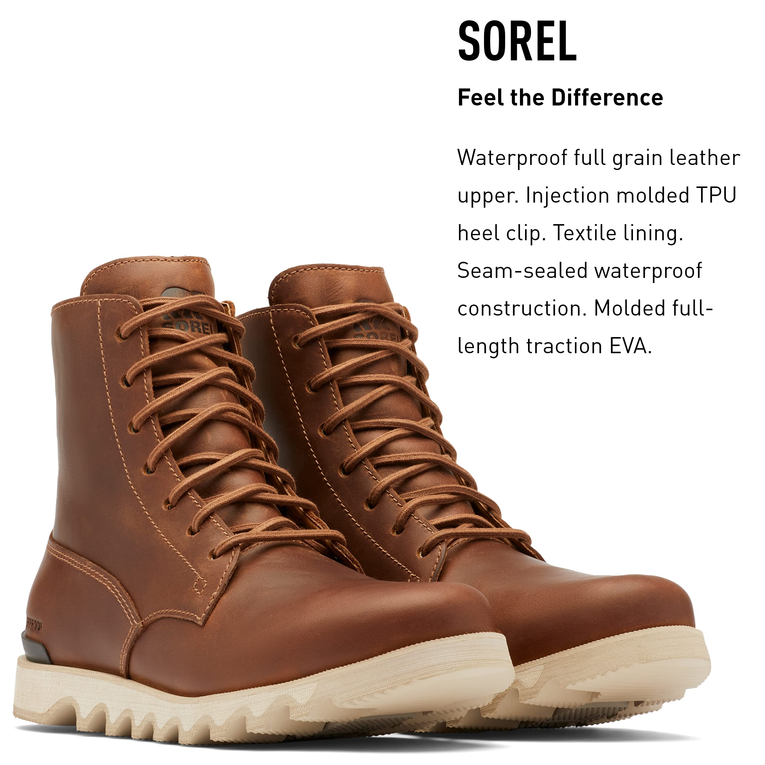 Sorel Men's Kezar Tall WP Waterproof Leather Winter Boots – Insulated Snow & Rain Boots for Hiking, Hunting & Outdoor Adventures