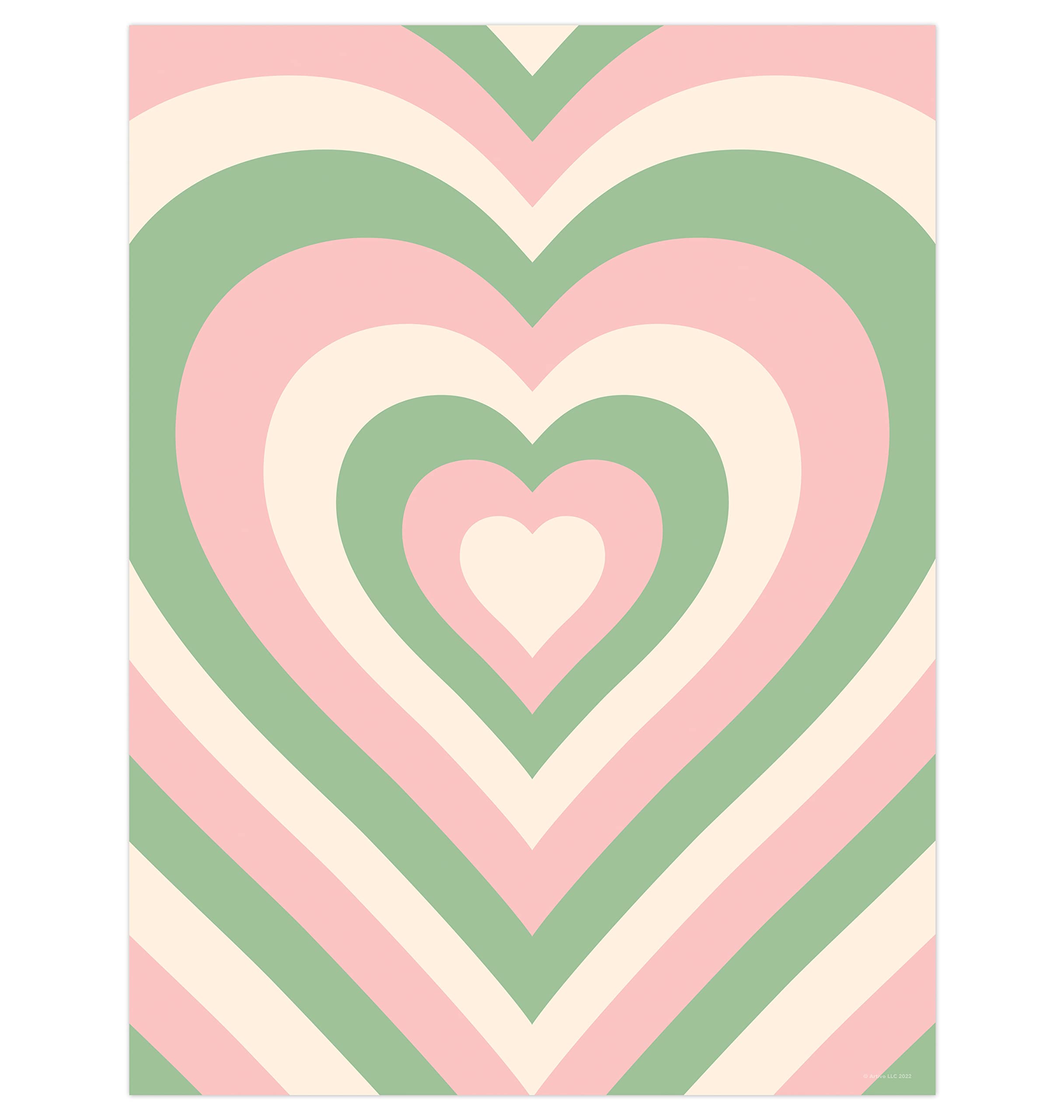 Pastel Danish Wall Art Posters - Aesthetic Green Pink Wall Decor for Teen Girls Room, Trendy Bedroom Decor, Cute Home Decoration (12x16 Inches) - Perfect for Teen Bedrooms, Dorm Rooms & Gift Ideas