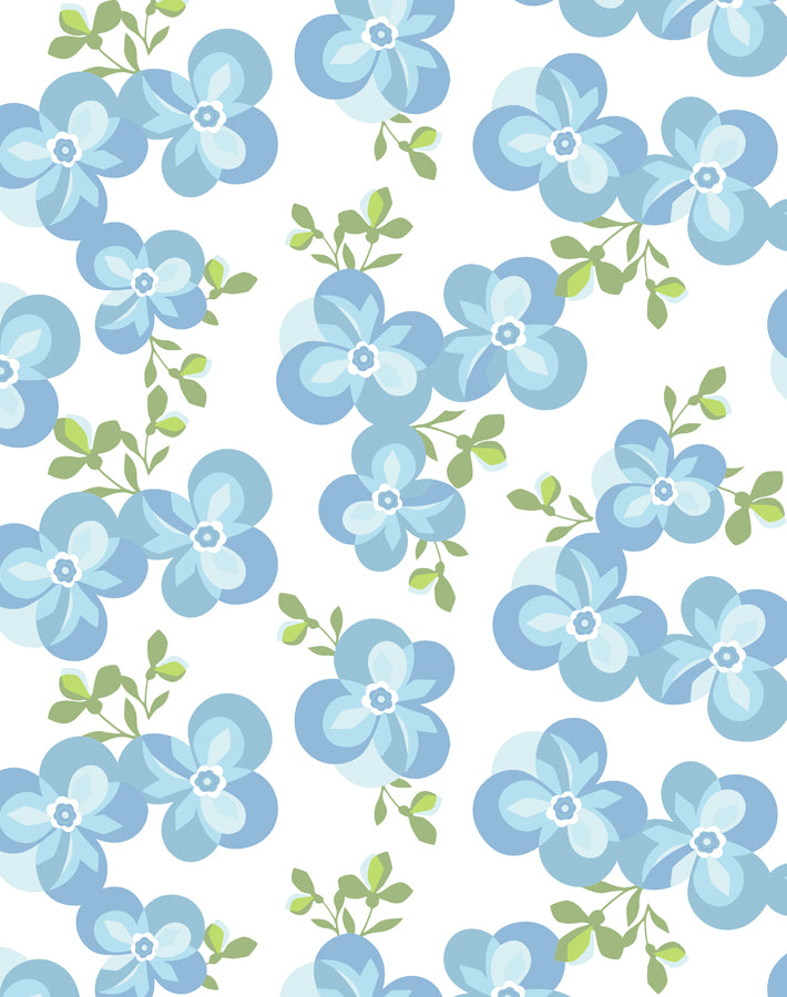 Cornflower Graphic Floral Wallpaper by Tea Collection - Perfect for Bedroom, Living Room & Nursery Decor