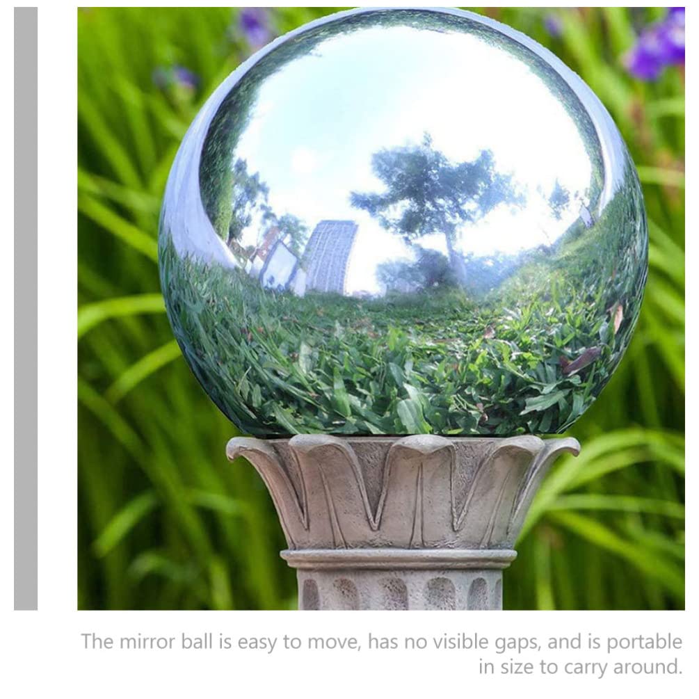 5-Piece Stainless Steel Garden Reflector Hollow Balls - Mirror Polished Outdoor Decor for Lawn, Patio, and Backyard | Gazing Globe Ornaments for Sunlight Reflection & Landscape Design
