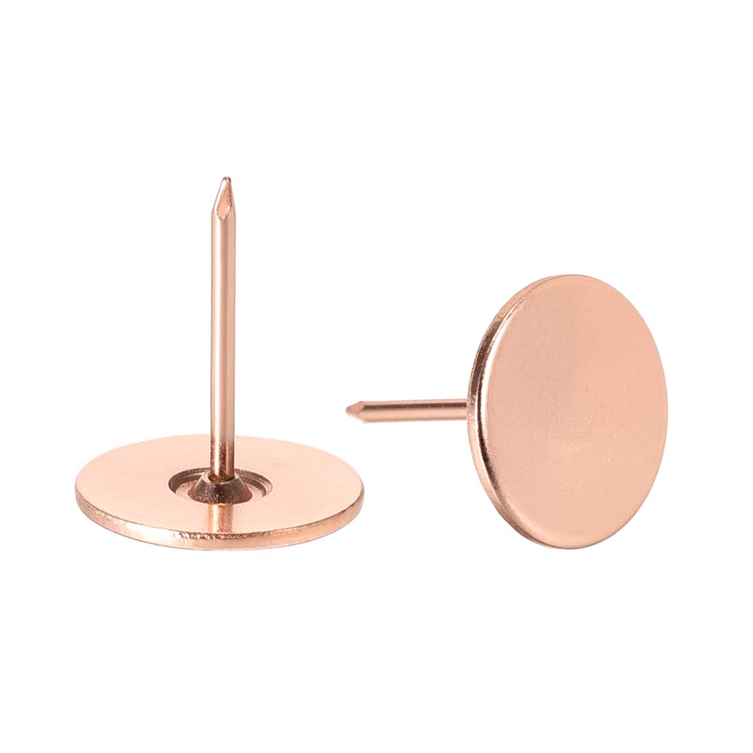 uxcell 19mmx23mm Rose Gold Upholstery Nails - 50 Pcs Flat Head Furniture Tacks for Sofa, Headboard & DIY Home Decor | Perfect for Upholstery Repair & Furniture Restoration Projects