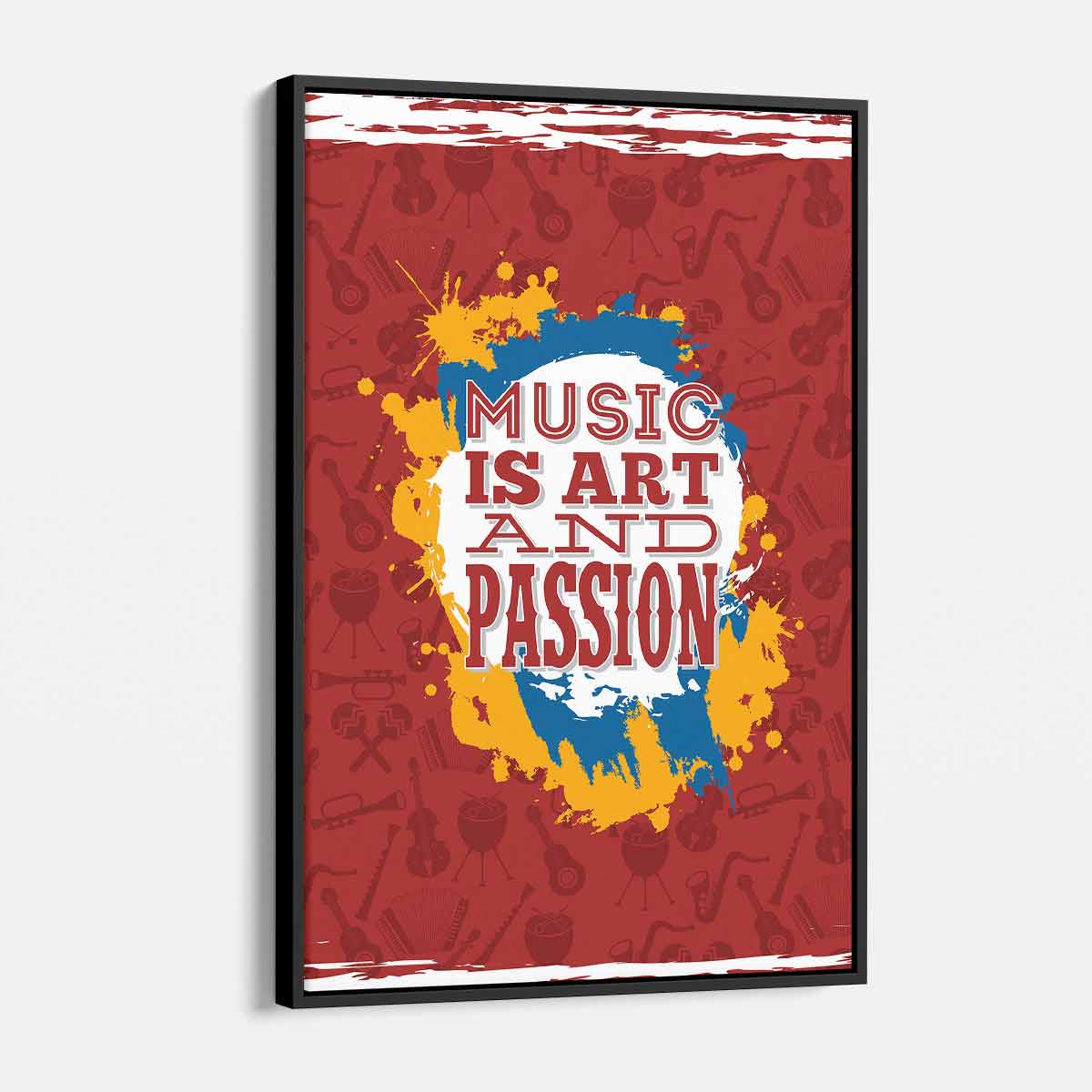 Red Music Is Art and Passion Wall Art Canvas Print 7213 - Perfect for Living Room, Bedroom & Office Decor