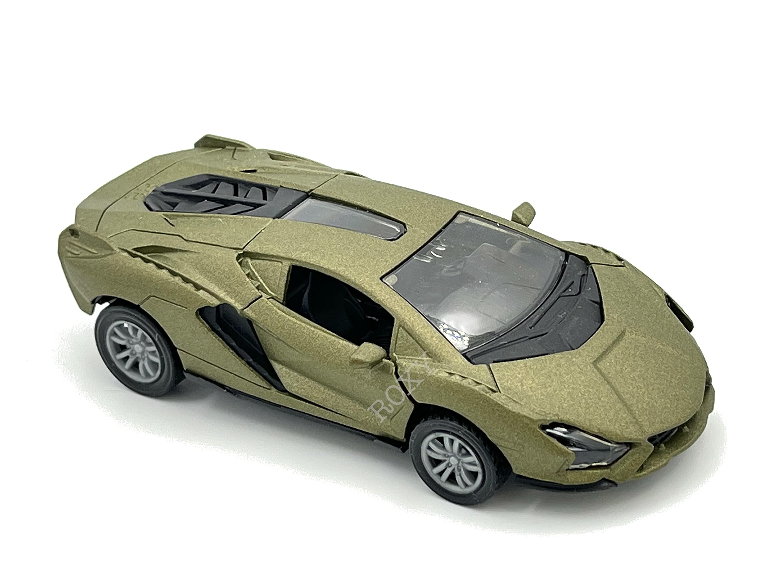 1:32 Scale Metal Lamborghini Sian Toy Car with Openable Doors & Trunk - High Speed Pull Back Dual Tone Sports Car for Kids (Olive Green) - Perfect for Birthday Gifts, Collectibles & Racing Play
