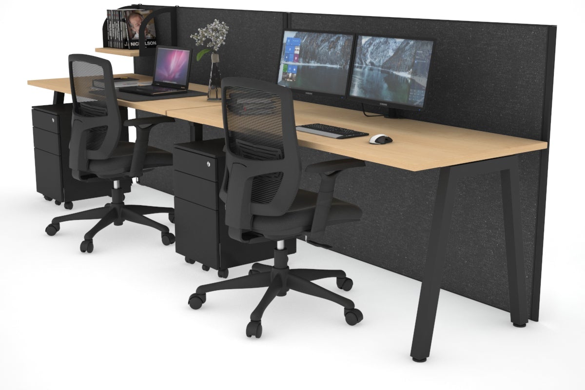 Horizon Quadro 2 Person Standing Desk | 1400L x 700W Adjustable Height Office Workstation | Perfect for Shared Workspaces & Collaborative Environments