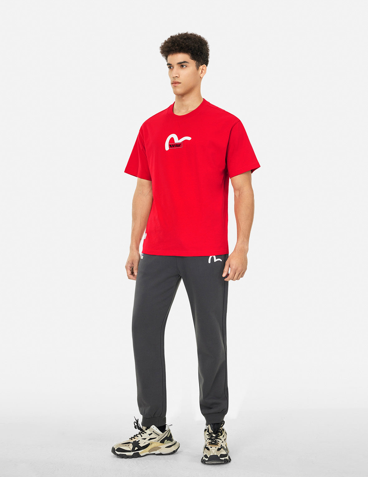 Seagull Print Logo Embroidery Relaxed Fit T-Shirt for Men - Comfortable Casual Wear for Beach Outings & Summer Vacations